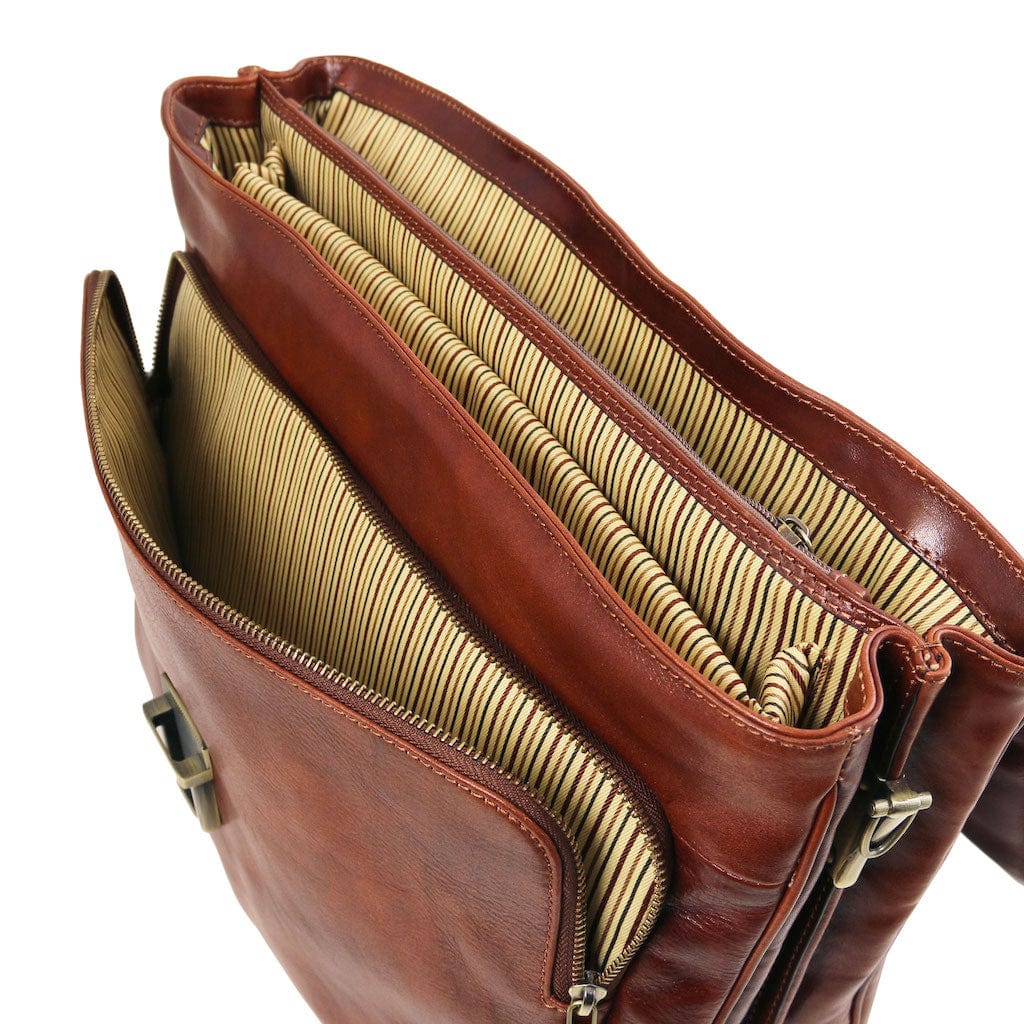 Alessandria - Matte leather multi compartment laptop briefcase | TL142067 - Image 20