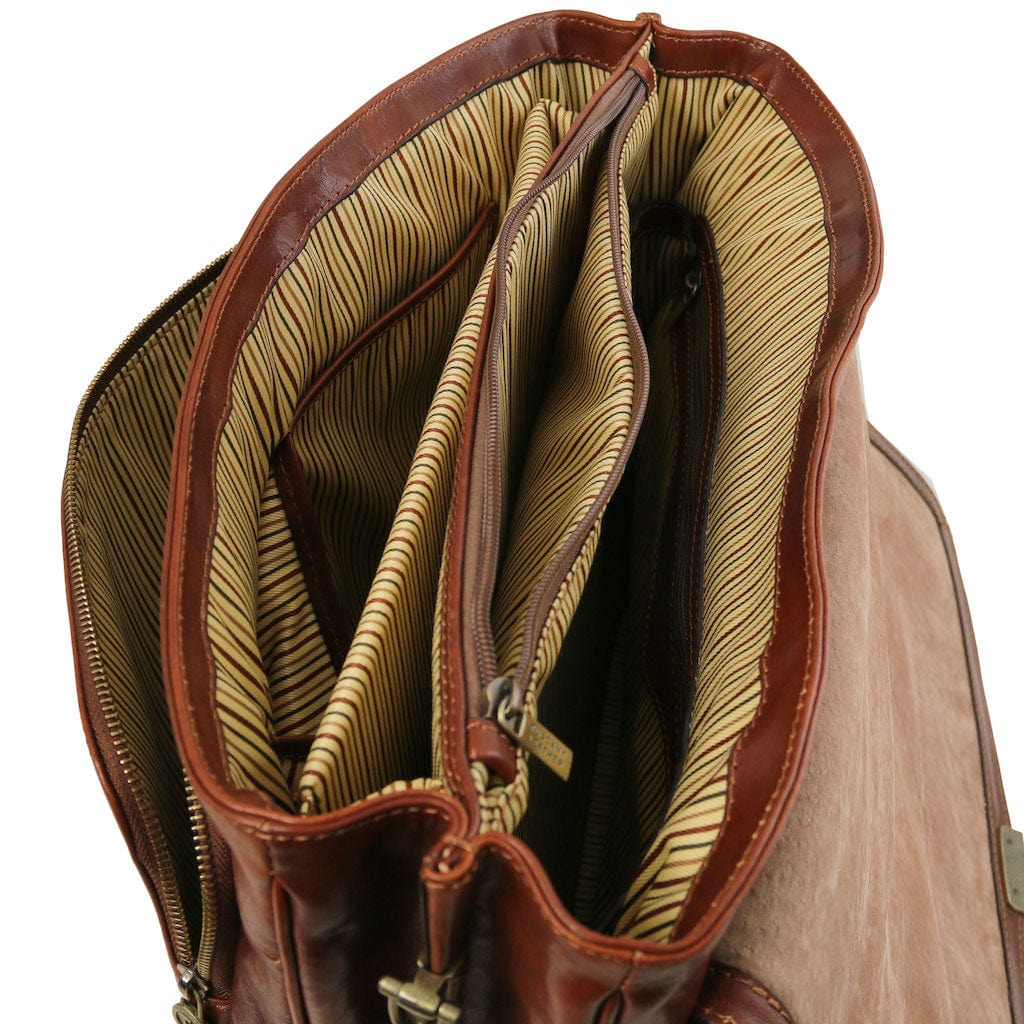 Alessandria - Matte leather multi compartment laptop briefcase | TL142067 - Image 21