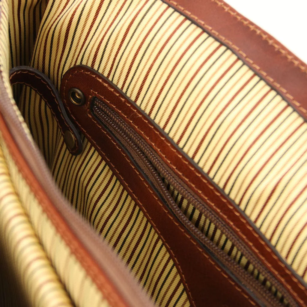 Alessandria - Matte leather multi compartment laptop briefcase | TL142067 - Image 24