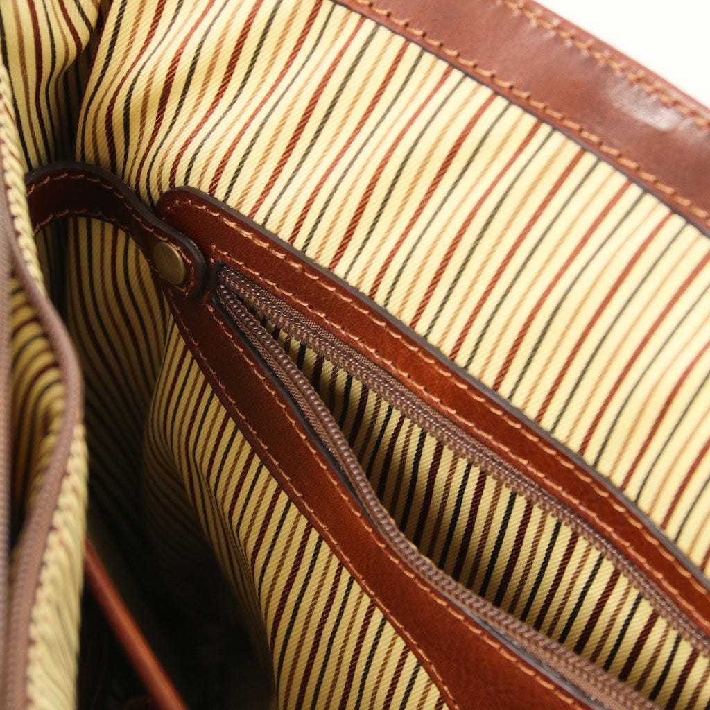 Alessandria - Matte leather multi compartment laptop briefcase | TL142067 - Image 25