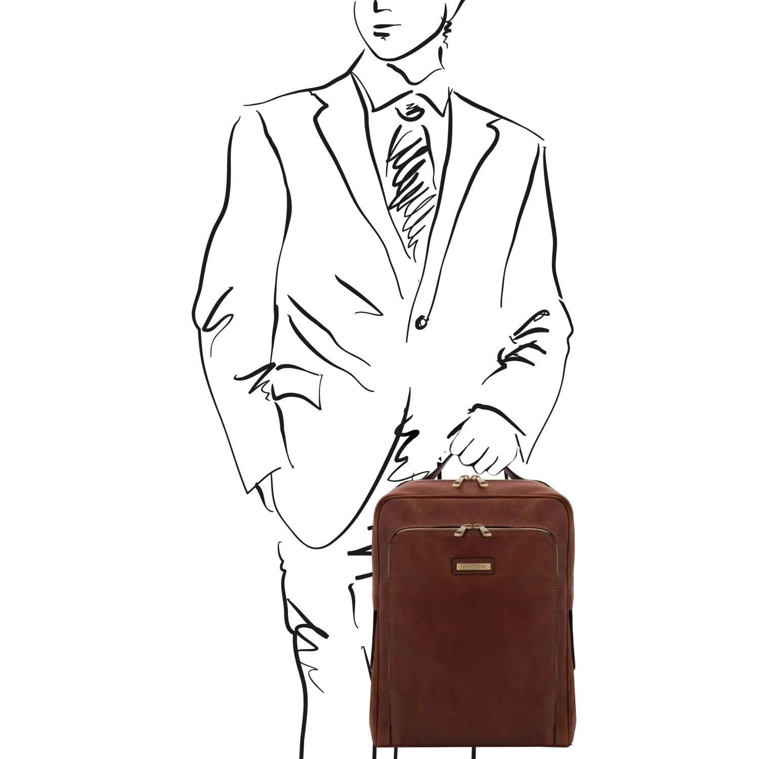 Bangkok - Matte leather laptop backpack | TL141793 - Image 20