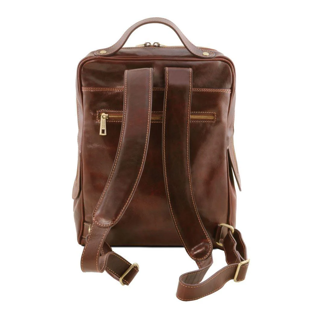 Bangkok - Matte leather laptop backpack | TL141793 - Image 3