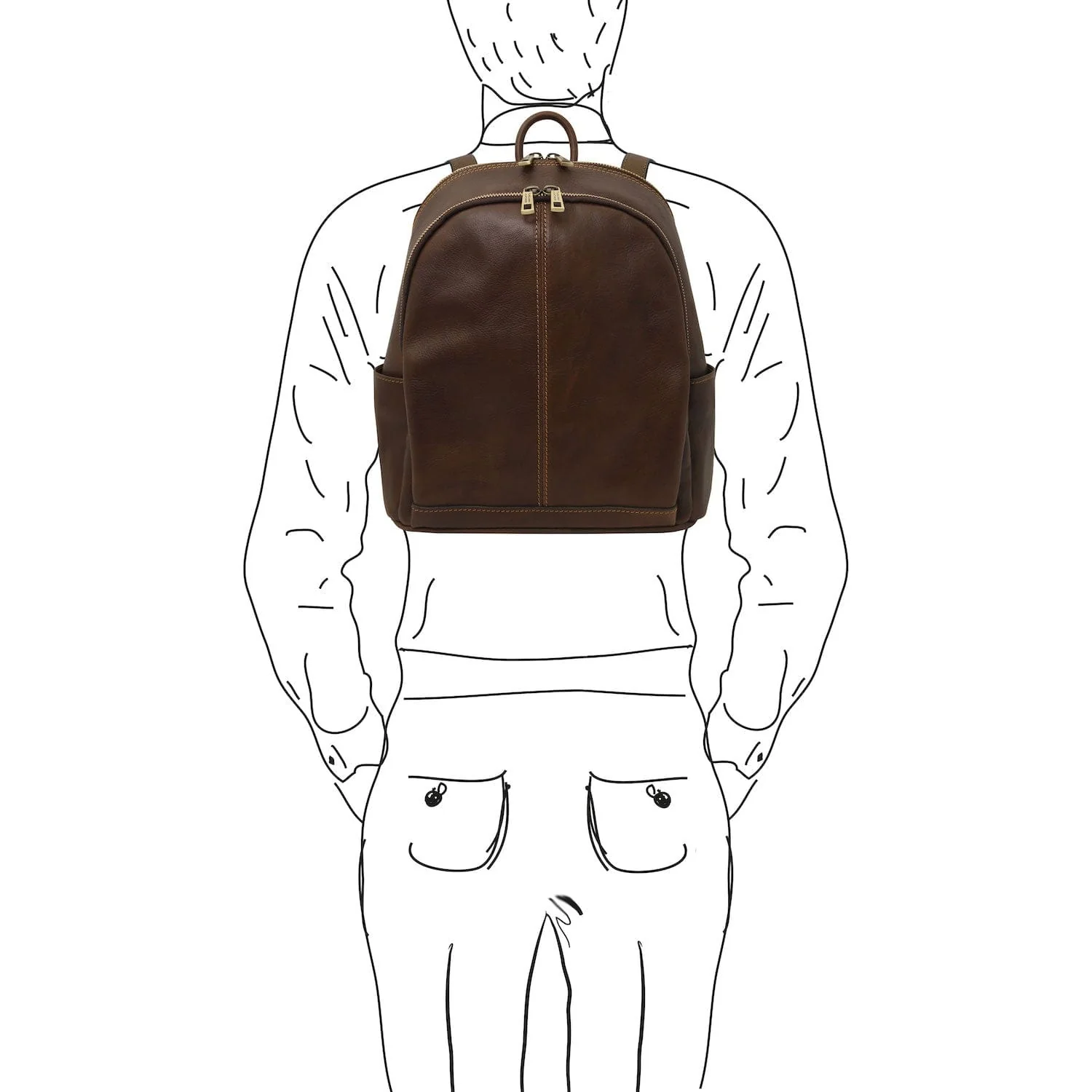Canberra - 2 Compartment leather backpack | TL142460 - Image 16