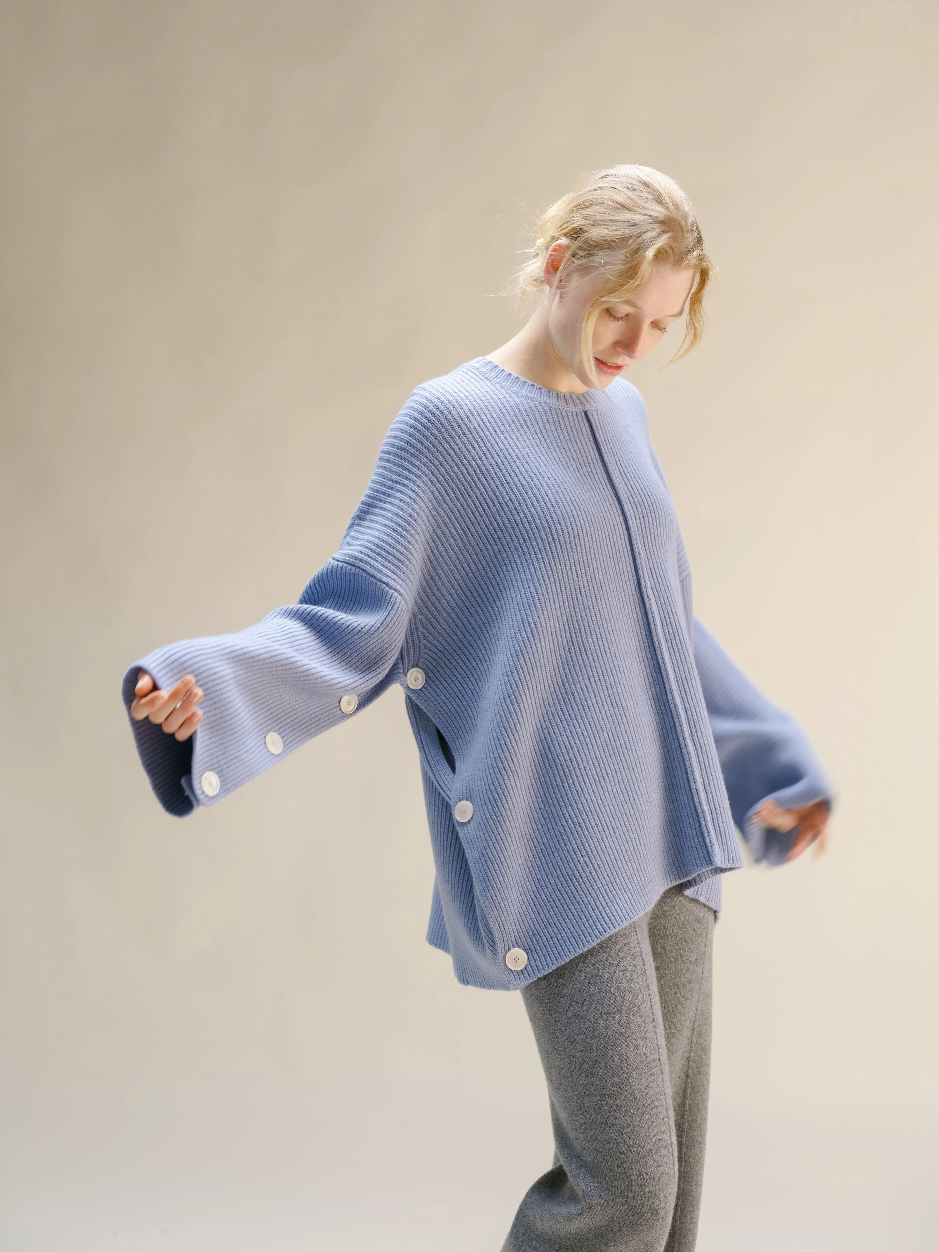 Wool & Cashmere Mix Oversized Cape Sweater - Image 12