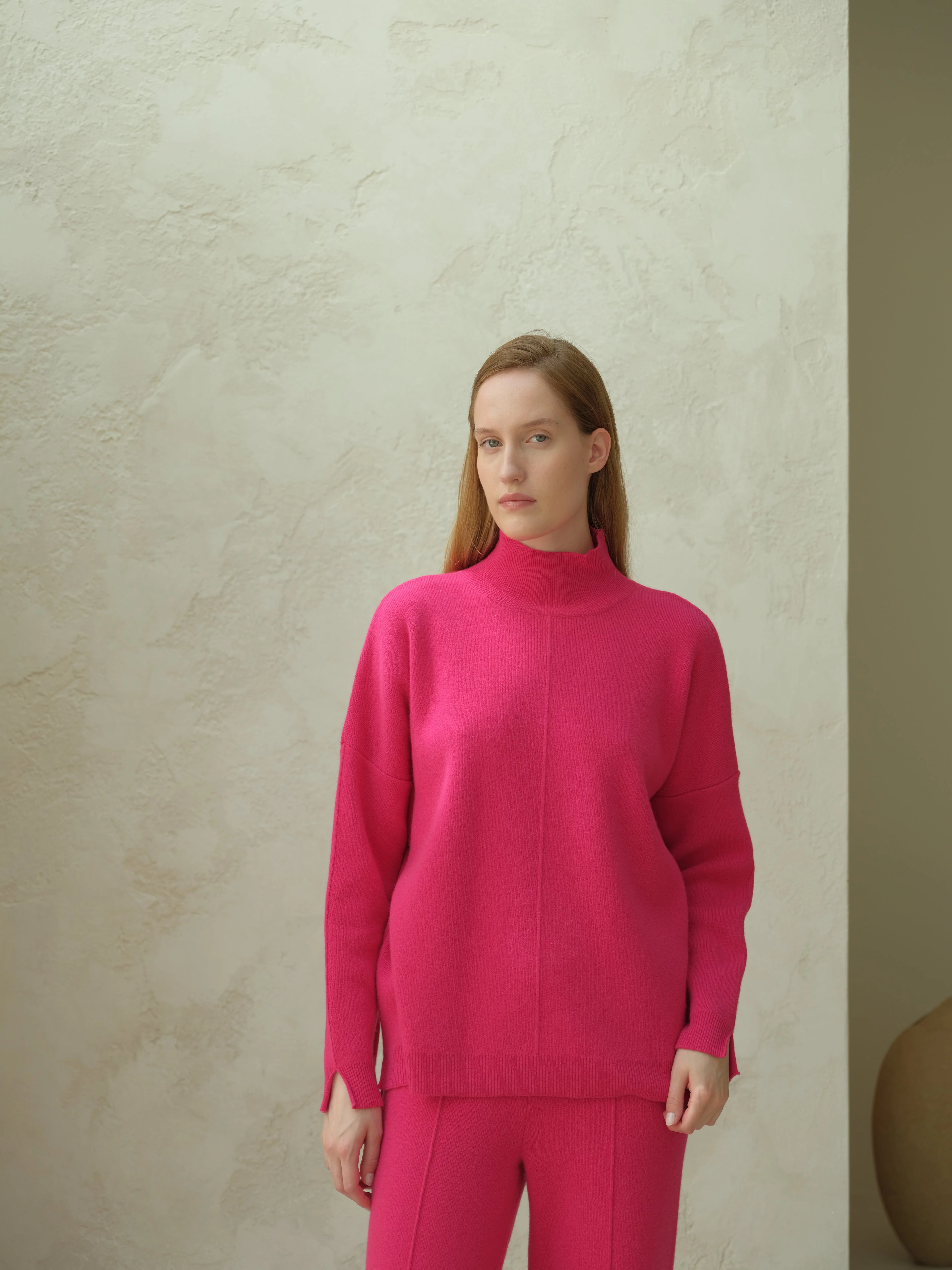 Wool & Cashmere Mix Solid Maxi Turtleneck Sweater - Image 20