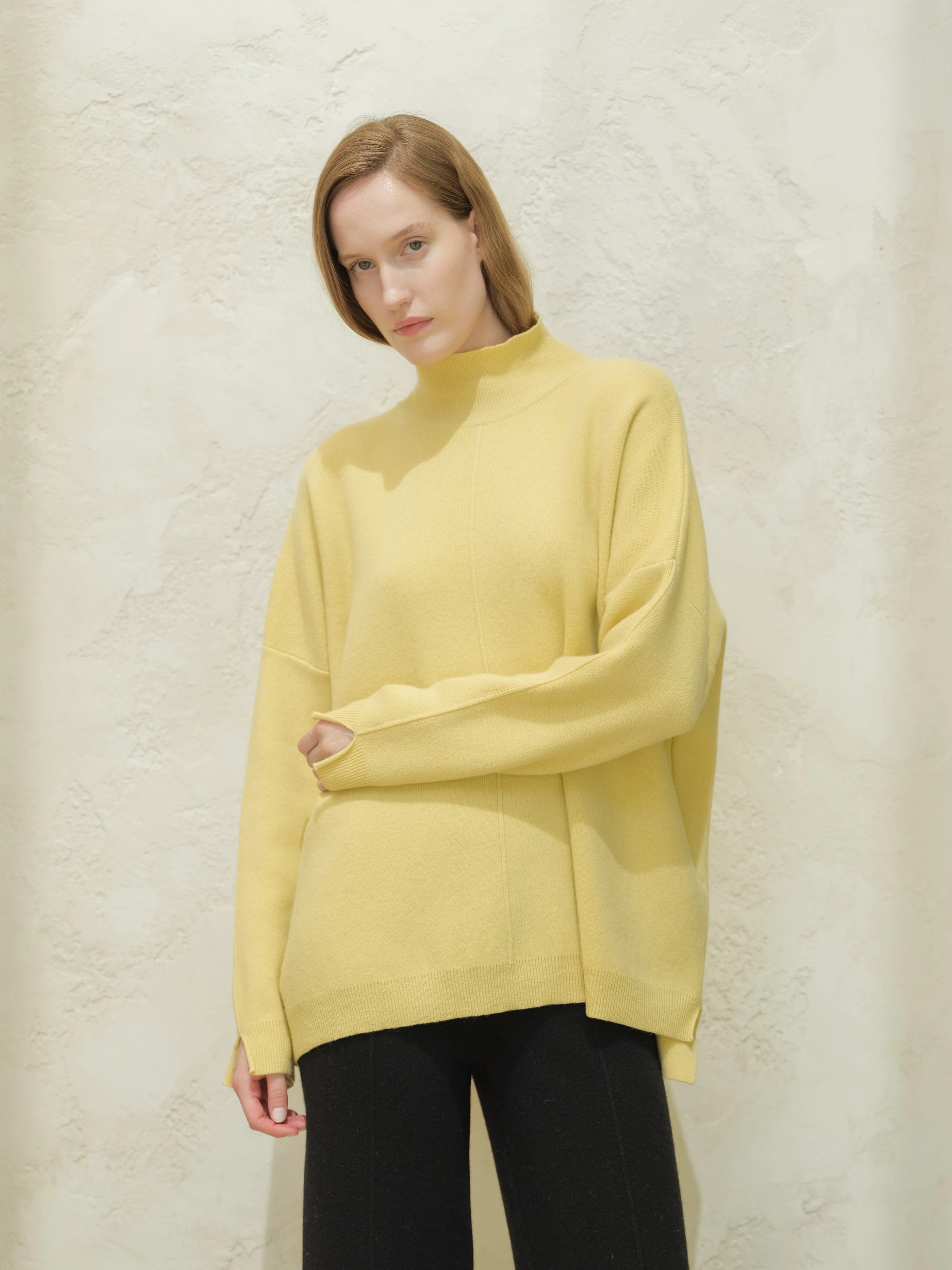 Wool & Cashmere Mix Solid Maxi Turtleneck Sweater - Image 26