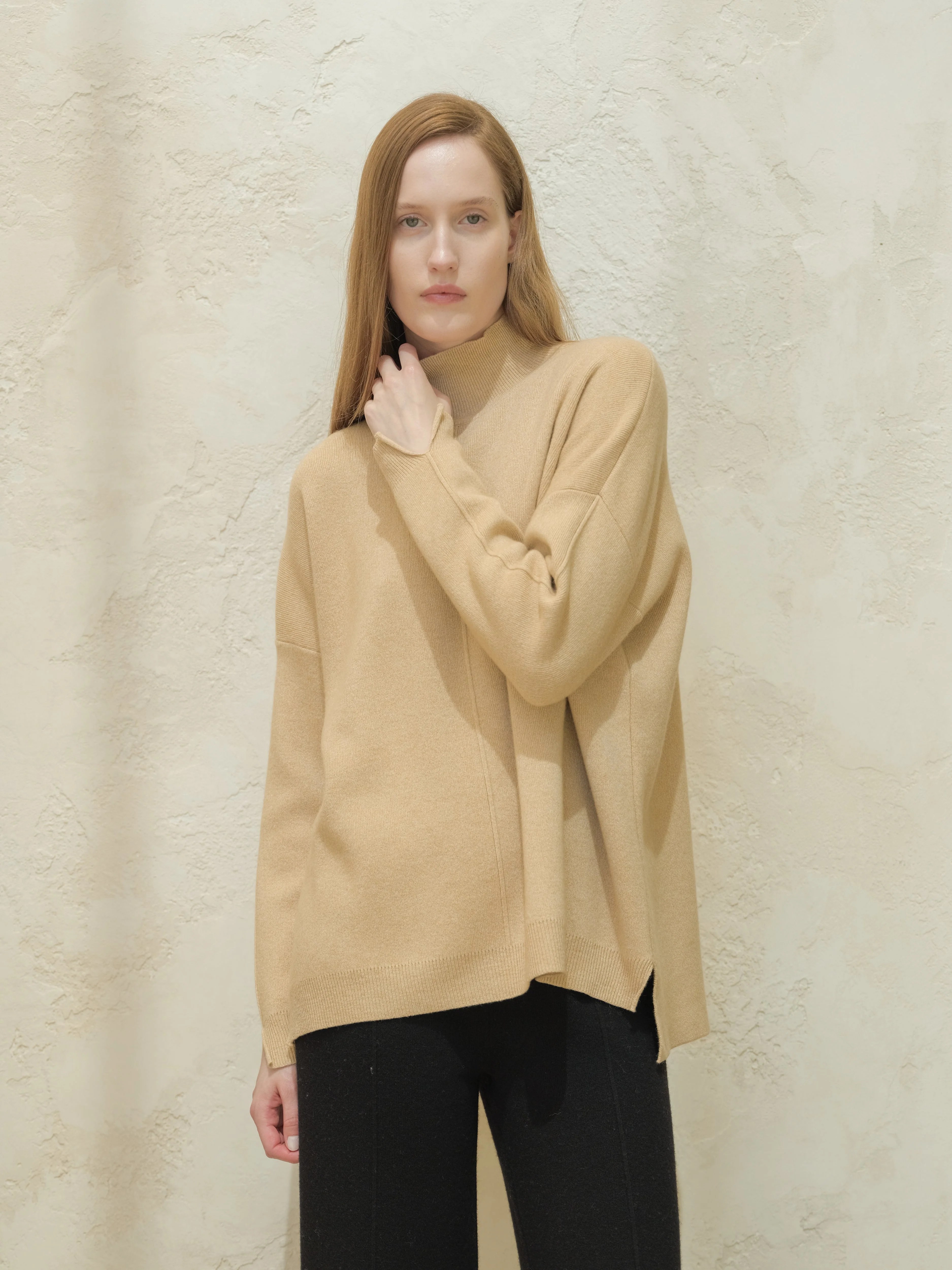 Wool & Cashmere Mix Solid Maxi Turtleneck Sweater - Image 27