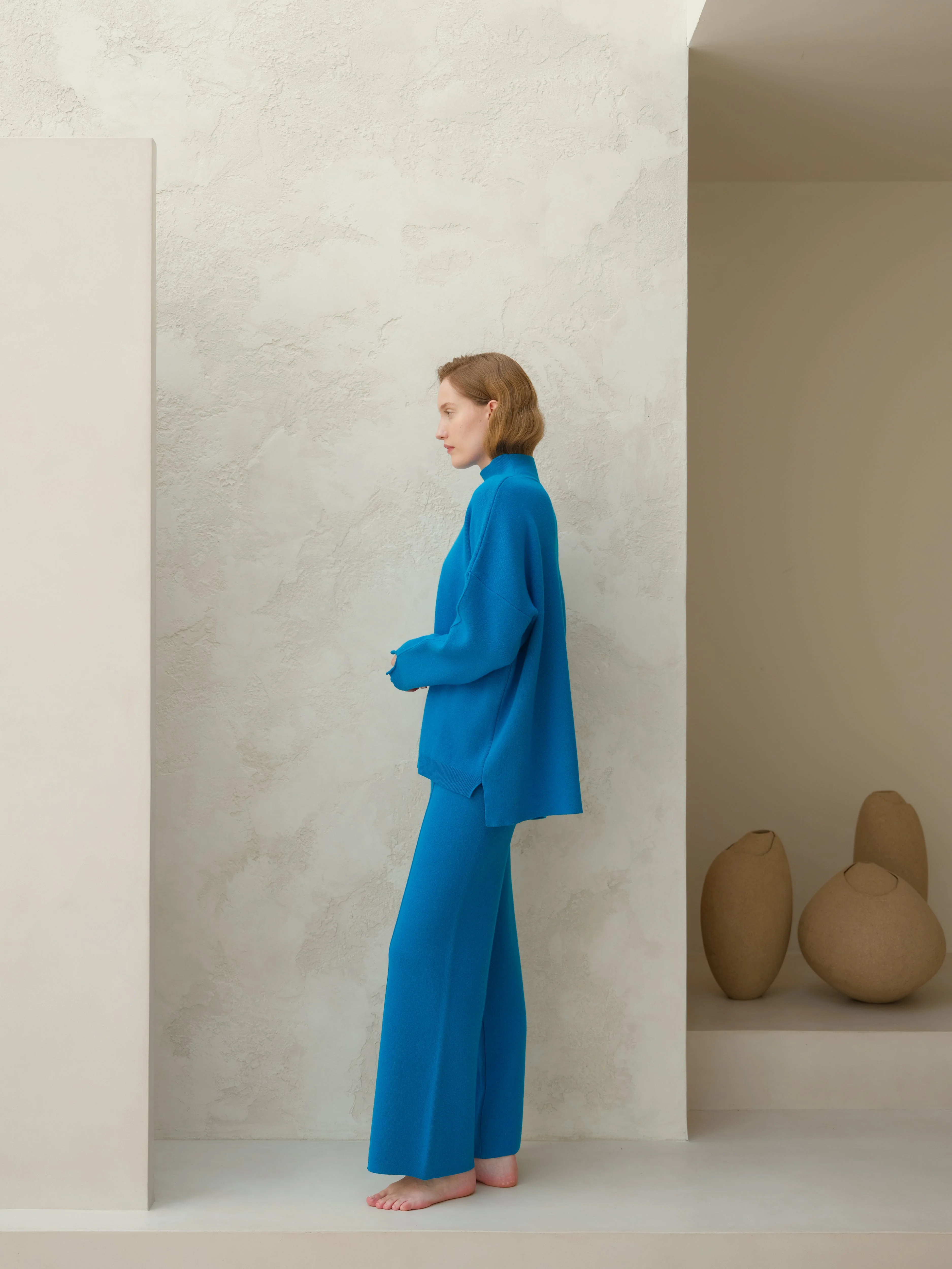 Wool & Cashmere Mix Solid Maxi Turtleneck Sweater - Image 9