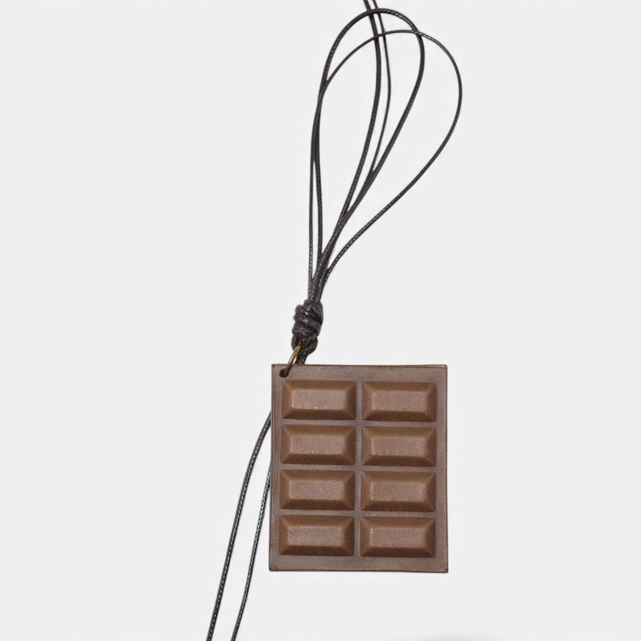 Chocolate Bar Bag Charm - Handmade Full-Grain Leather