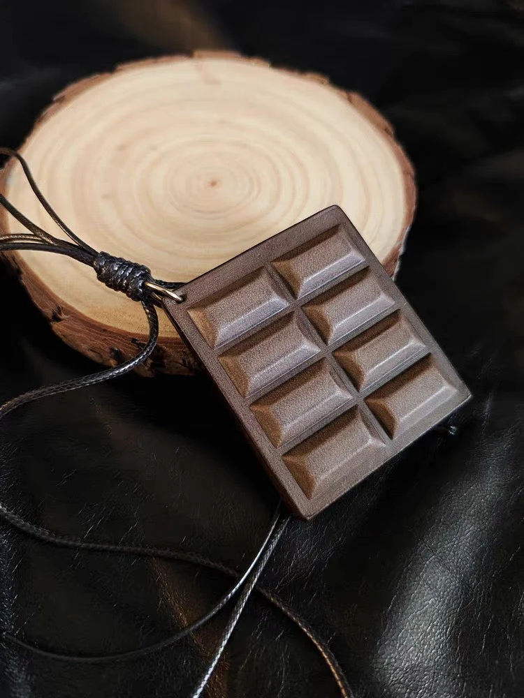 Chocolate Bar Bag Charm - Handmade Full-Grain Leather - Image 2