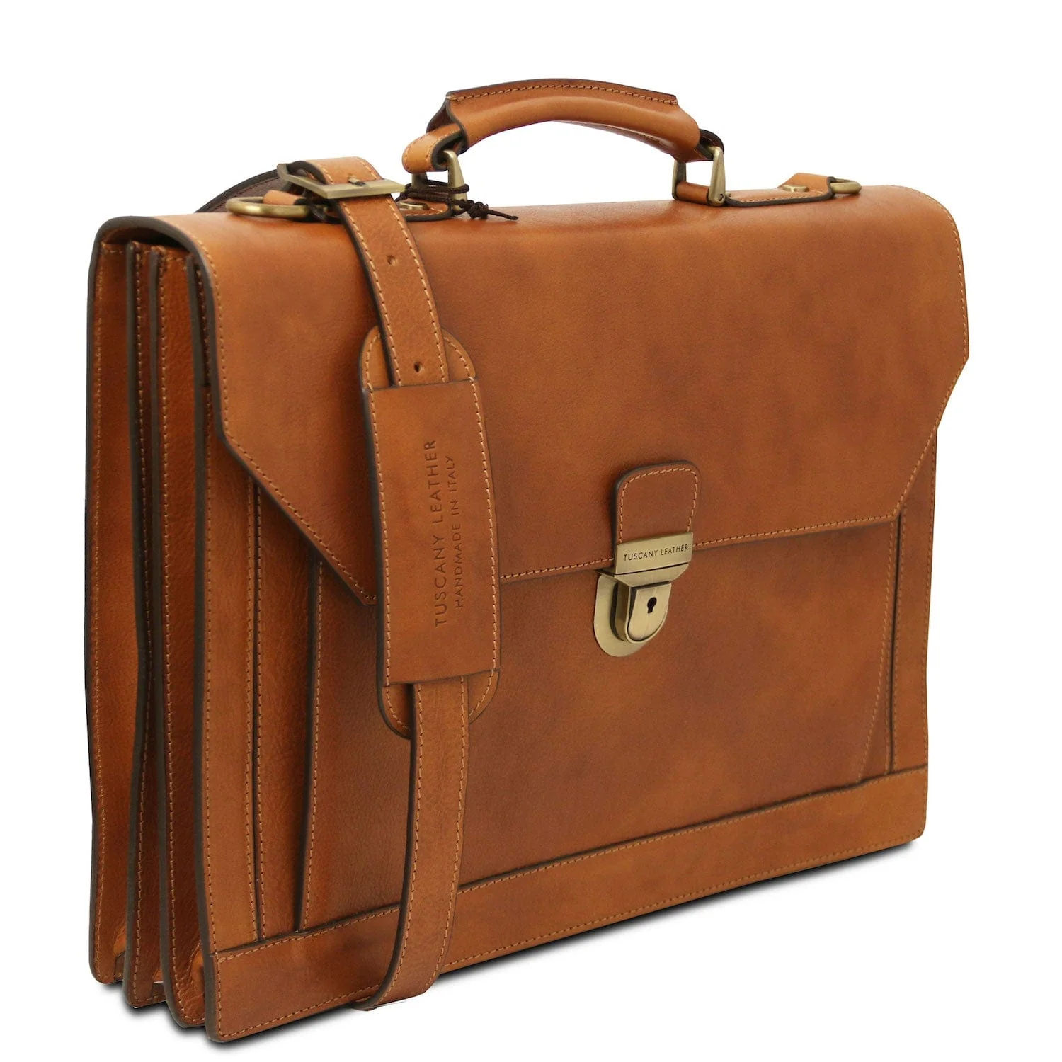 Cremona - 3 compartment matte leather briefcase | TL142448 - Image 23