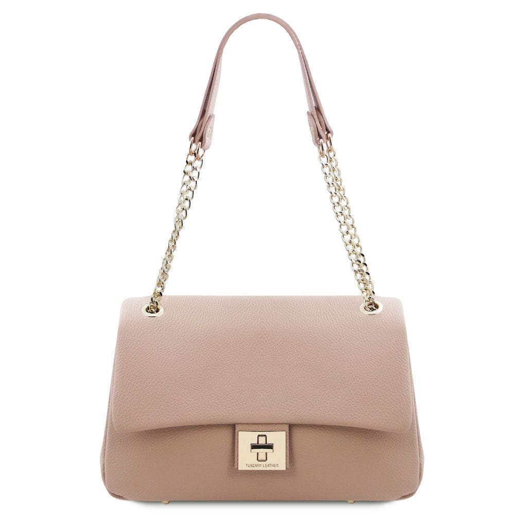 Elettra - Soft leather shoulder bag with chain strap  | TL142353 - Image 15