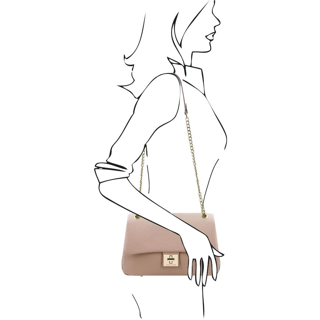 Elettra - Soft leather shoulder bag with chain strap  | TL142353 - Image 21