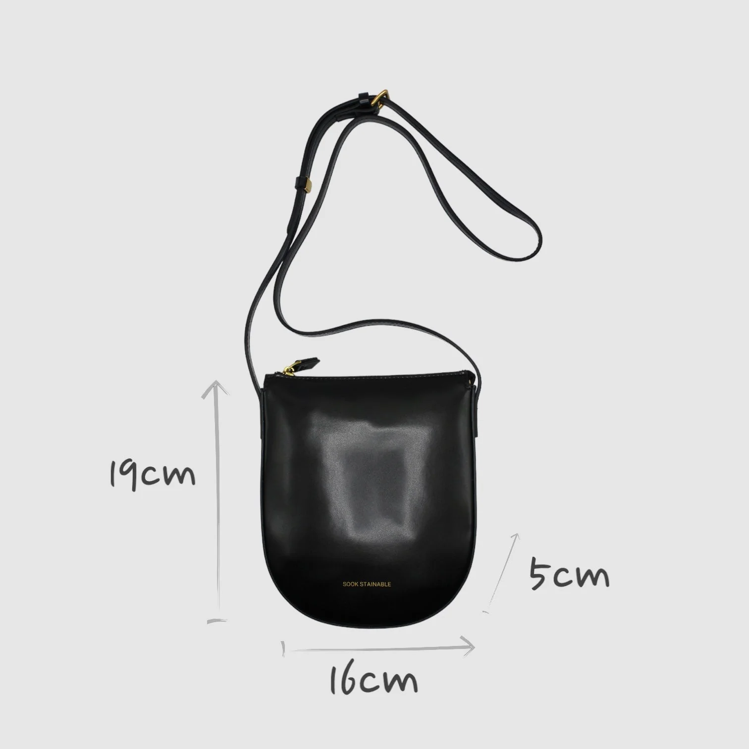 Eva - Apple Leather Crossbody Bag - Black - Image 7