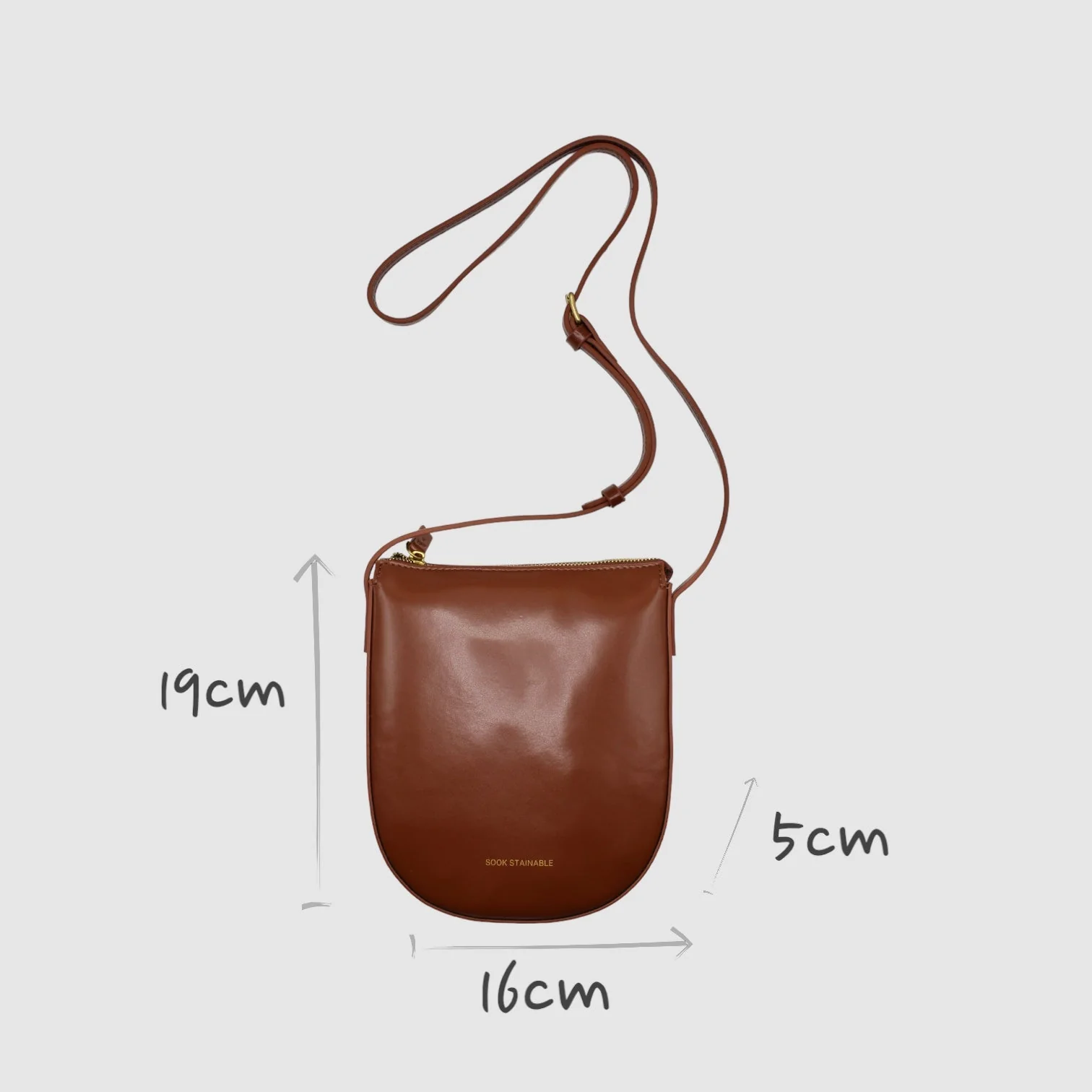 Eva - Apple Leather Crossbody Bag - Brown - Image 6