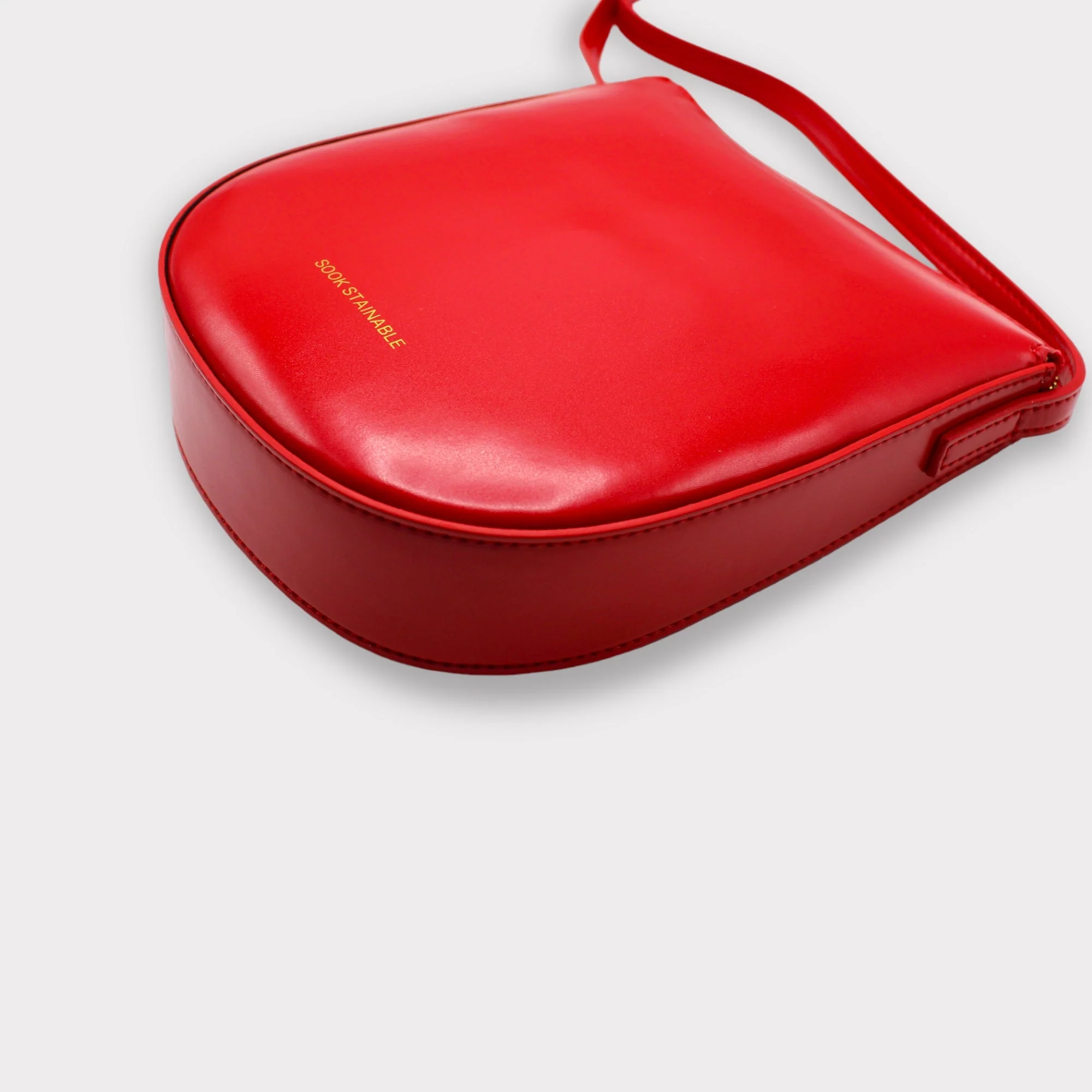 Eva - Apple Leather Crossbody Bag - Red - Image 3