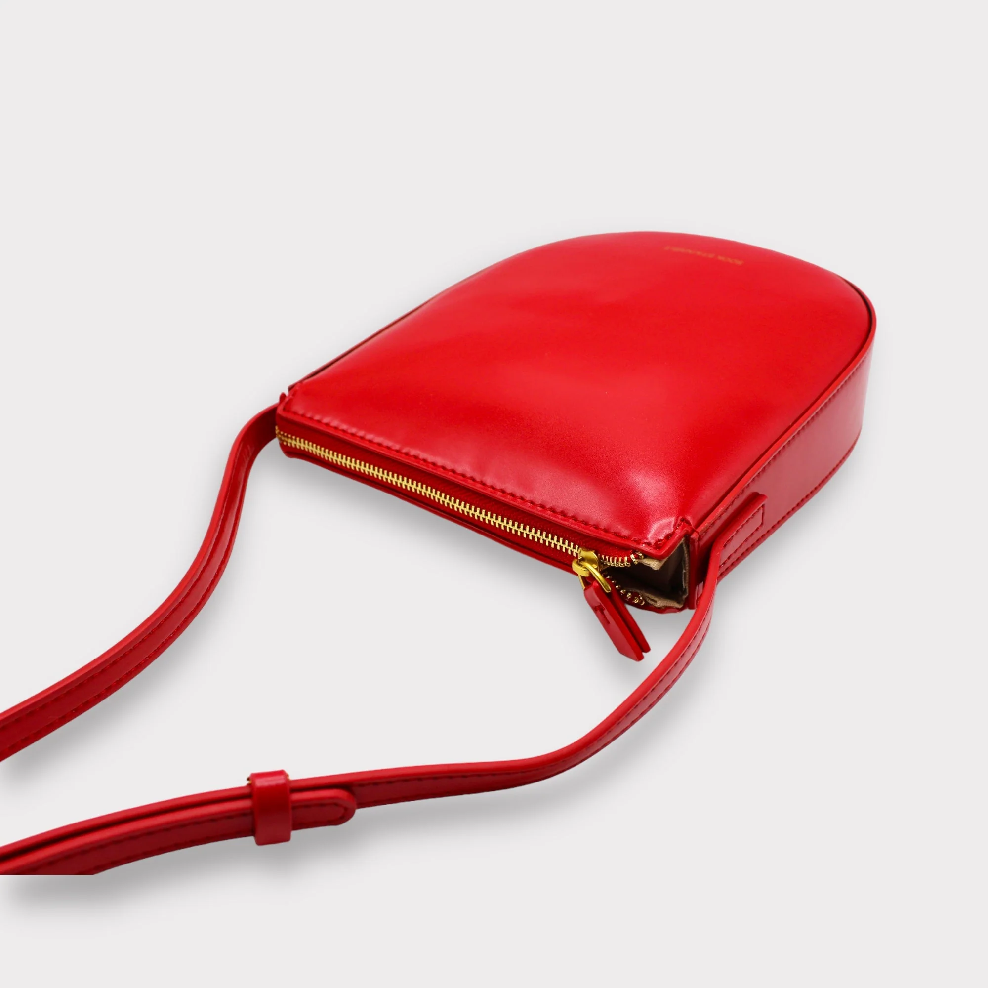 Eva - Apple Leather Crossbody Bag - Red - Image 5