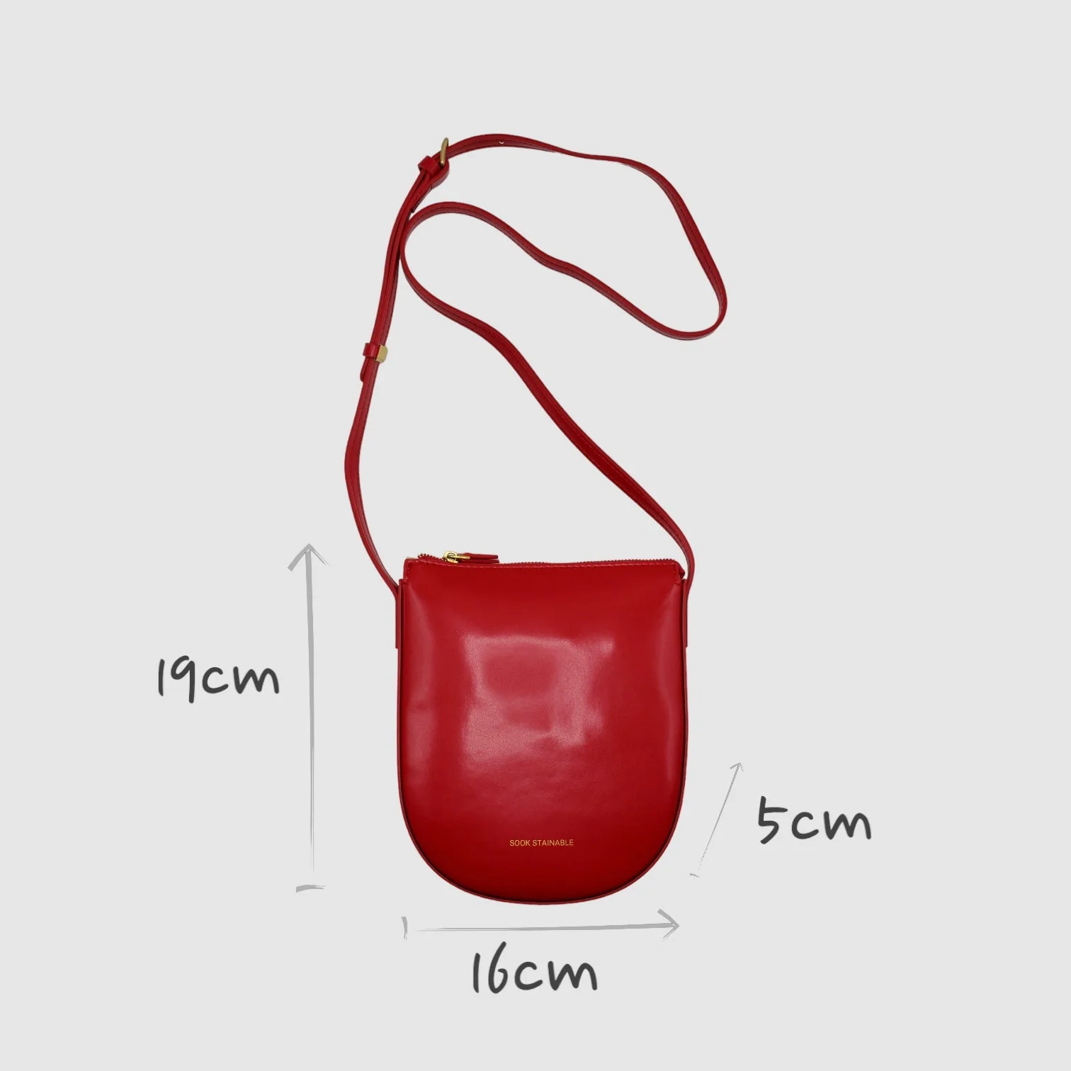 Eva - Apple Leather Crossbody Bag - Red - Image 7