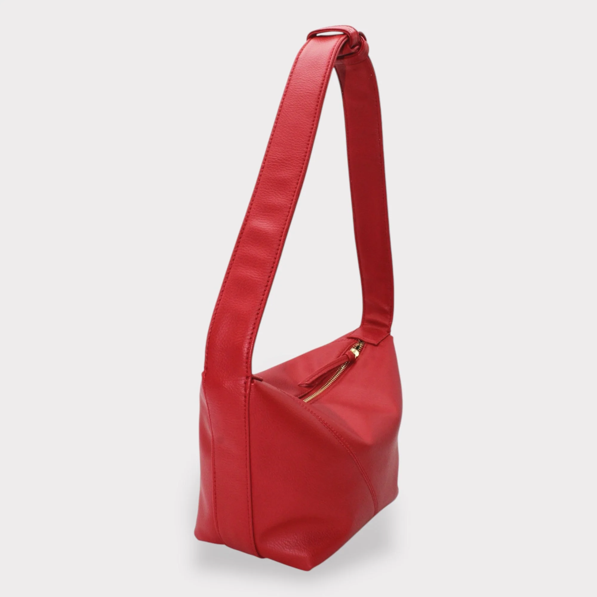 Evy - Vegan Cactus Leather Shoulder Bag - Red - Image 11