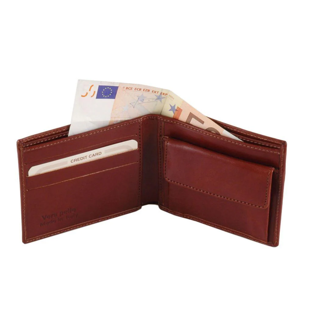 Exclusive 2 fold leather wallet for men with coin pocket | TL140761