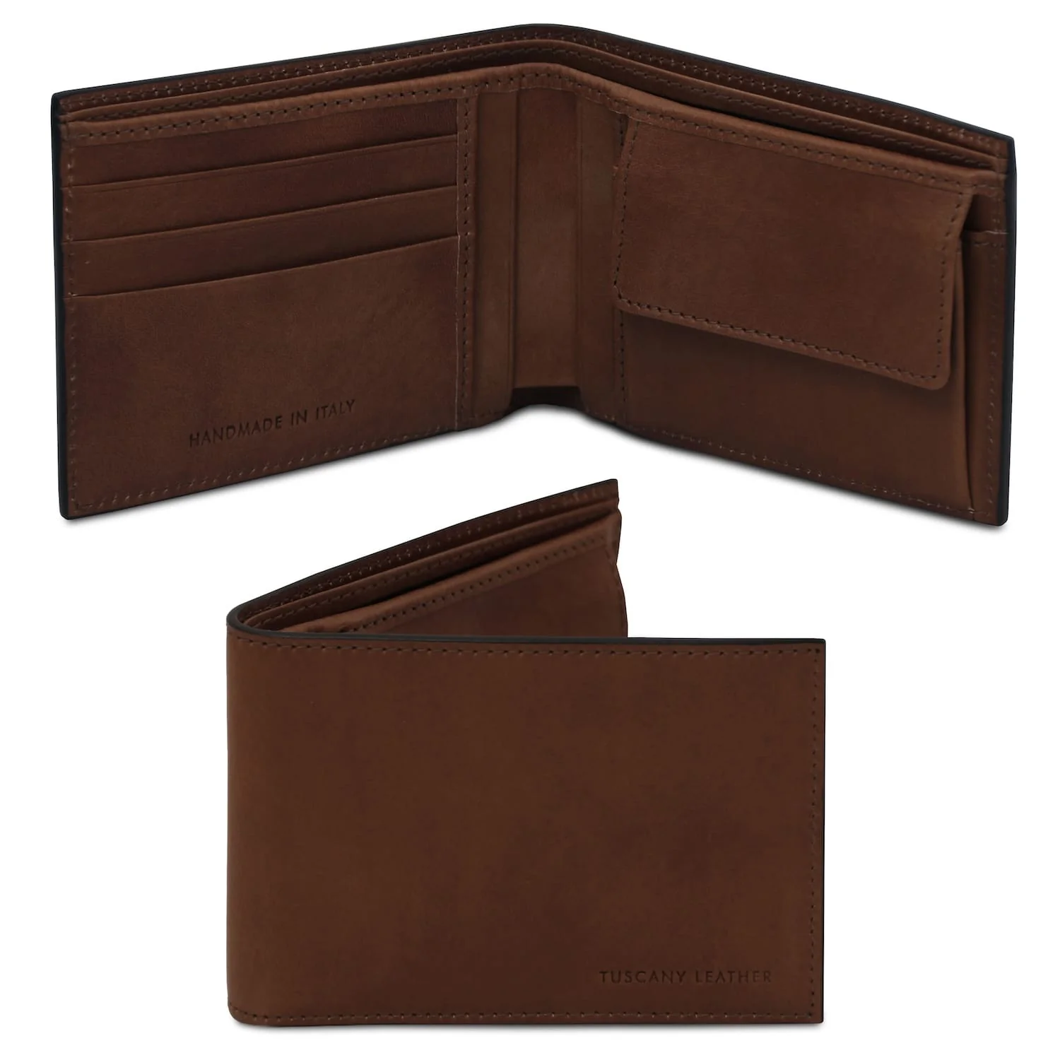 Exclusive 2 fold leather wallet for men with coin pocket - Matte leather | TL142552 - Image 13