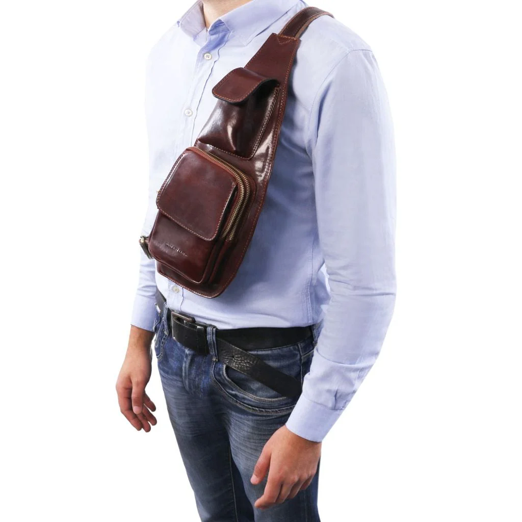 Leather crossover bag | TL141352 men's sling bag - Image 8
