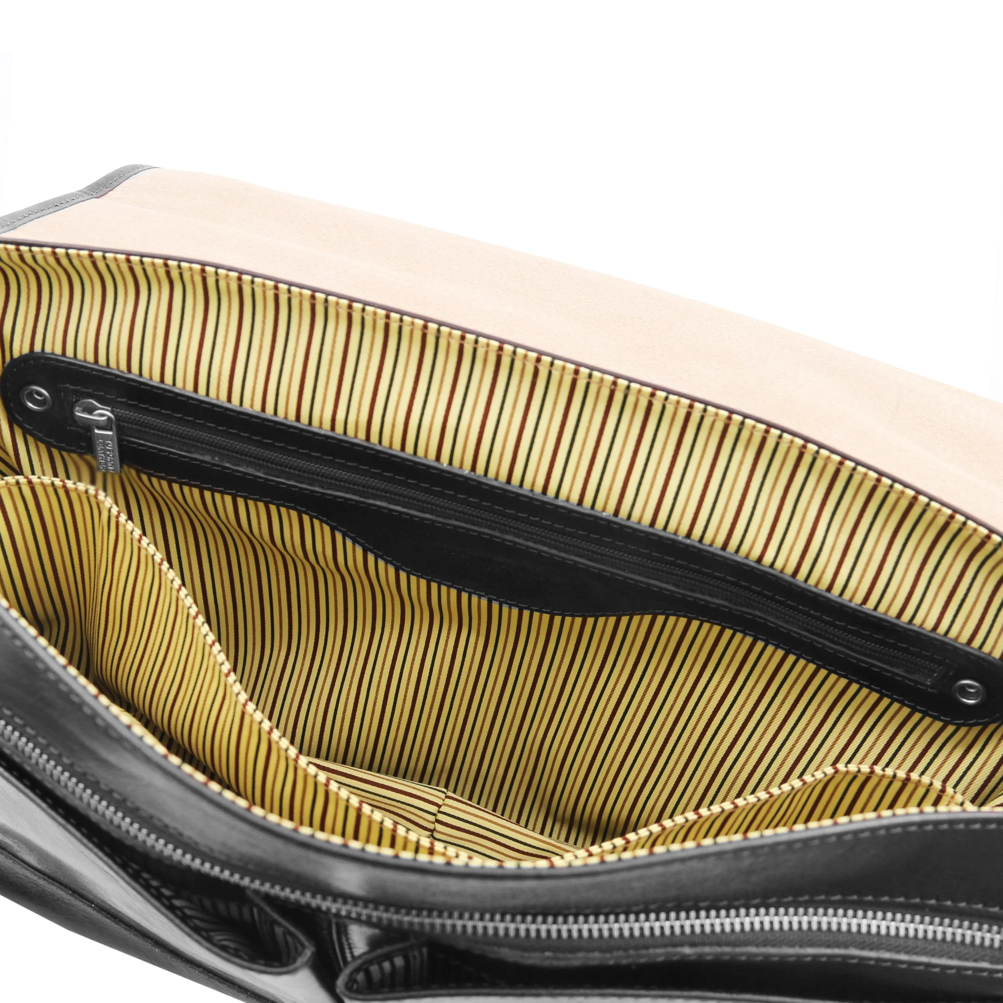 Mantova - Leather multi compartment briefcase with flap | TL142068 messenger bag - Image 11