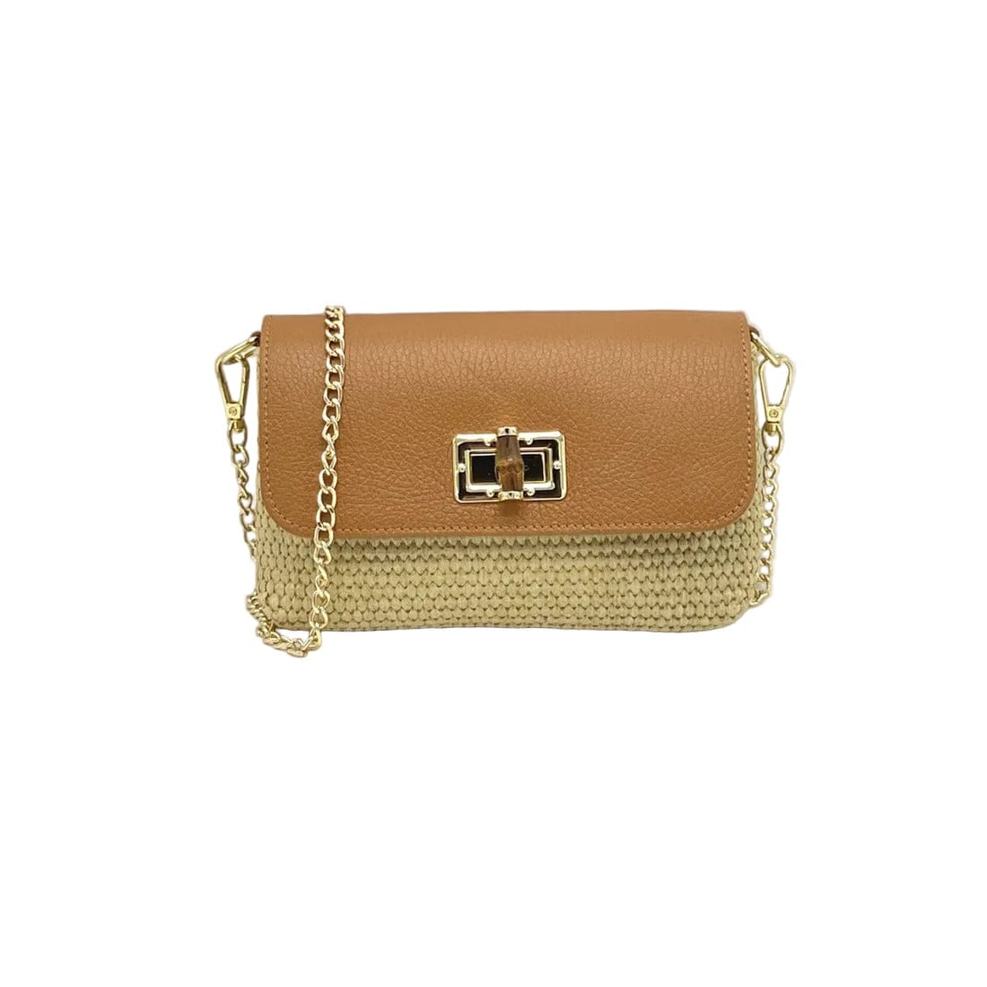 Orbetello - Raffia & Leather Shoulder Bag - Image 5