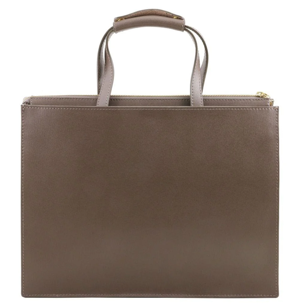 Palermo - Saffiano Italian leather briefcase 3-compartment for women | TL141369 - Image 12