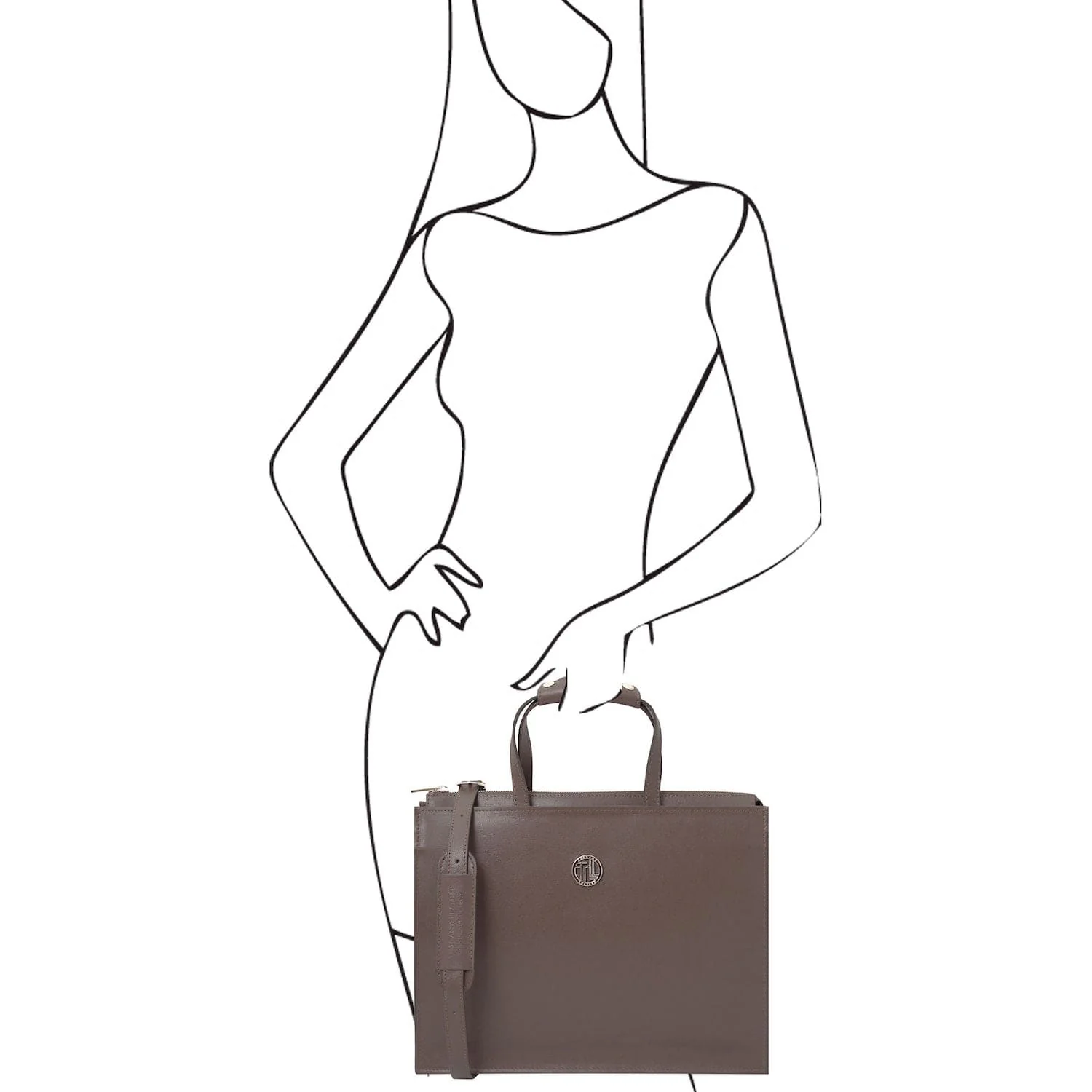 Palermo - Saffiano Italian leather briefcase 3-compartment for women | TL141369 - Image 19