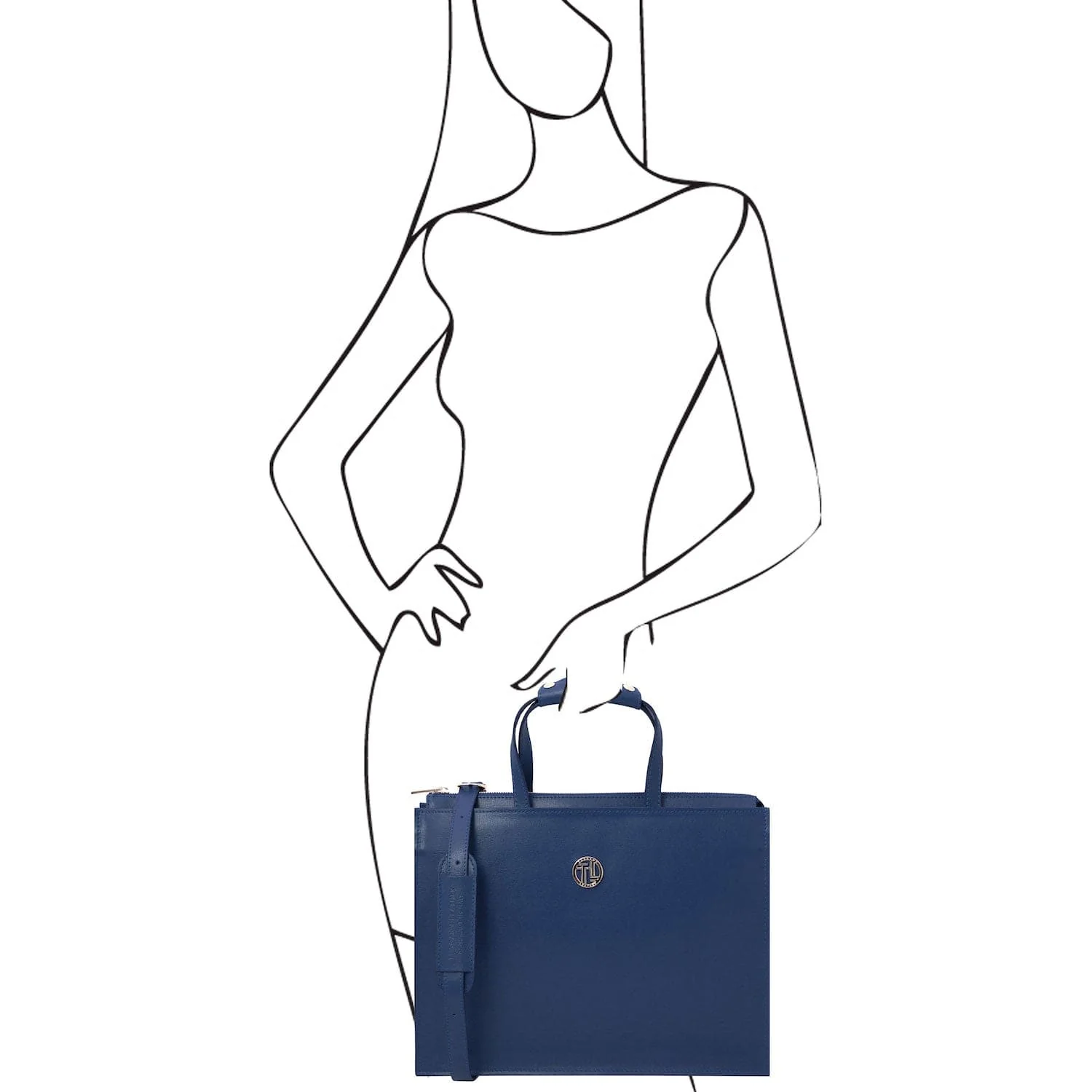 Palermo - Saffiano Italian leather briefcase 3-compartment for women | TL141369 - Image 9