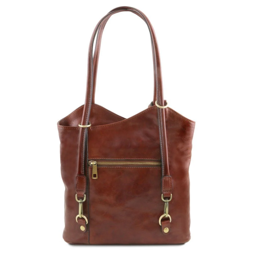 Patty - Italian leather convertible 2-in-1 backpack shoulder bag | TL141497 - Image 31