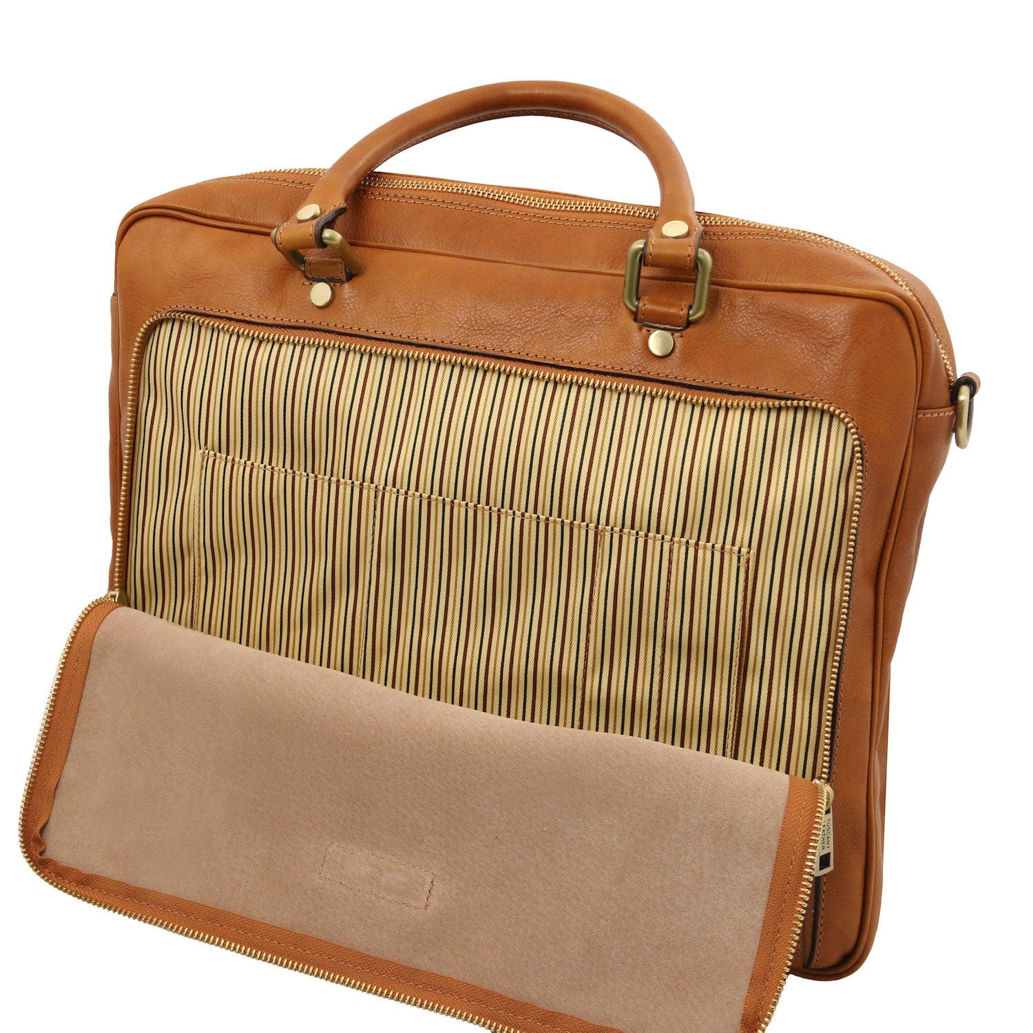 Pisa - Matte leather laptop briefcase with front pocket | TL142427 - Image 5