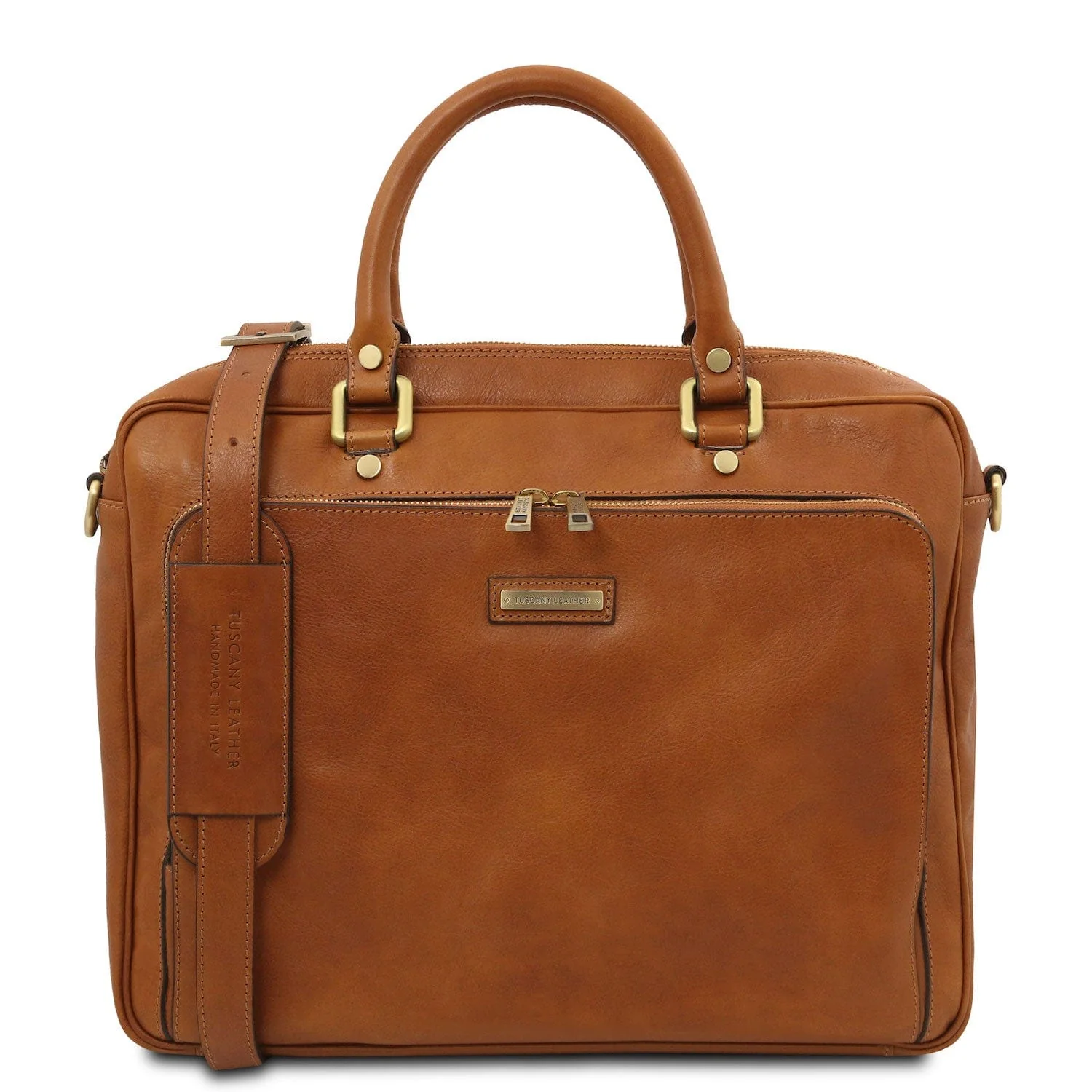 Pisa - Matte leather laptop briefcase with front pocket | TL142427 - Image 8
