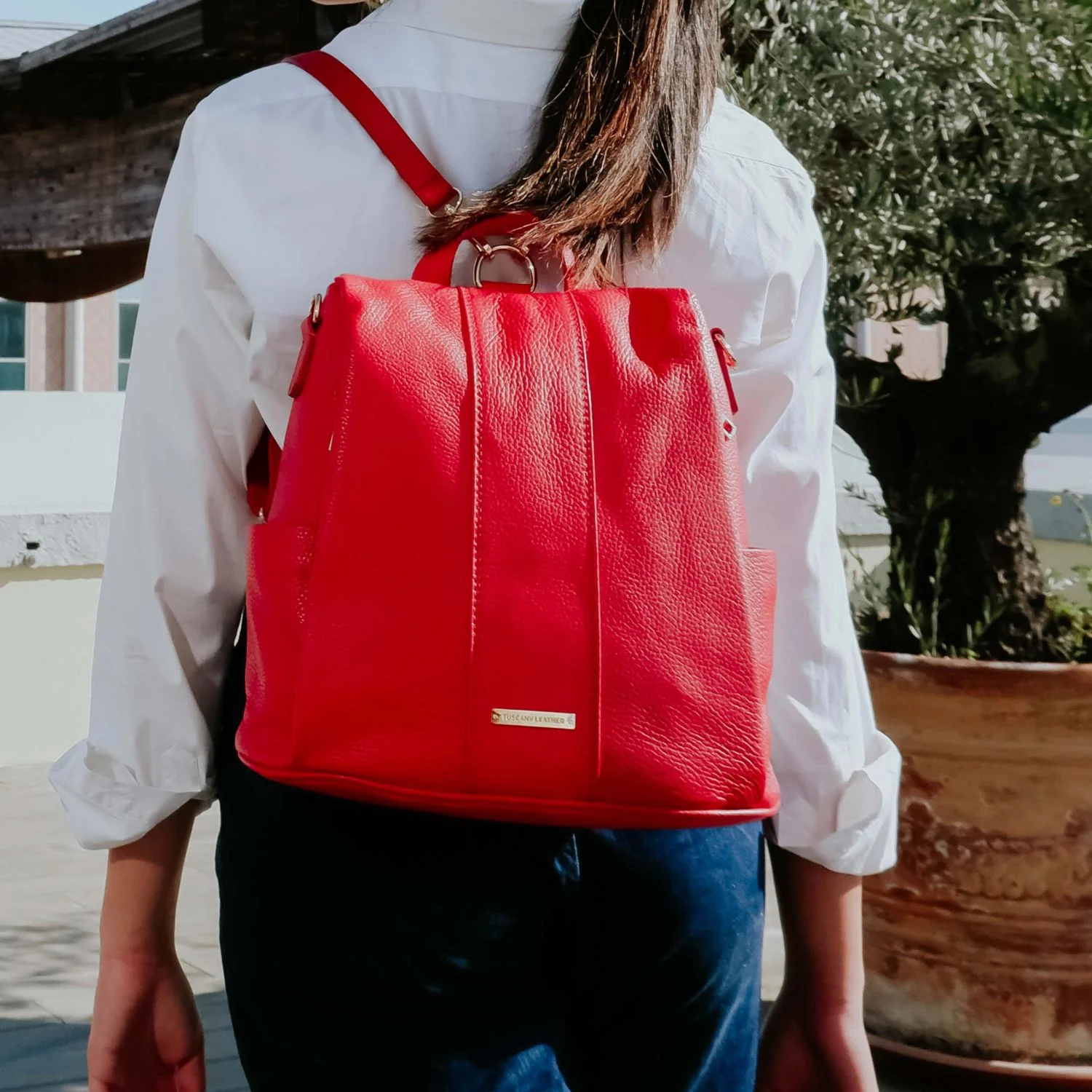 TL Bag - Soft leather backpack - convertible 2-in-1 backpack shoulder bag | TL142138 - Image 13