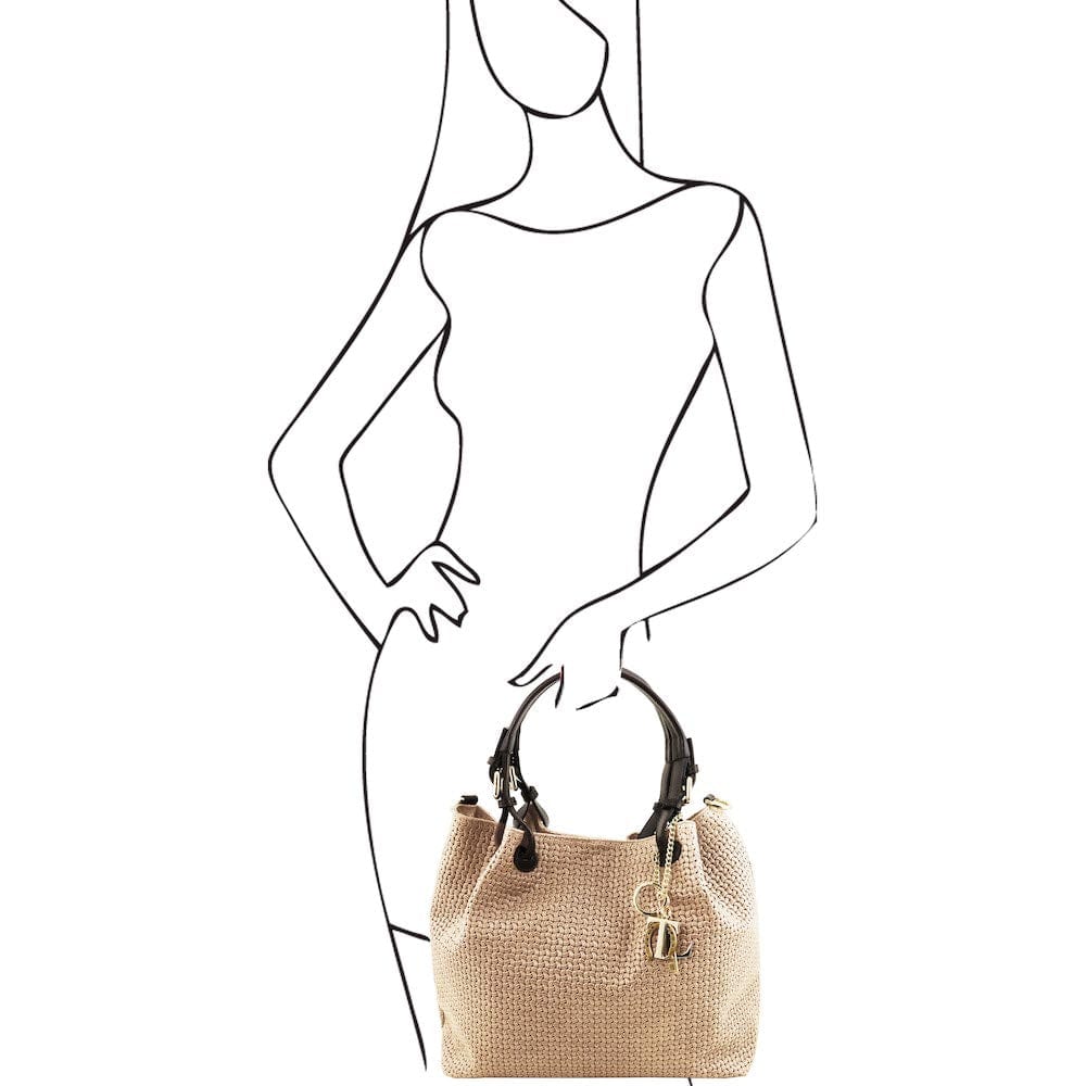 TL KeyLuck - Woven printed leather shopping bag | TL141573 - Image 10