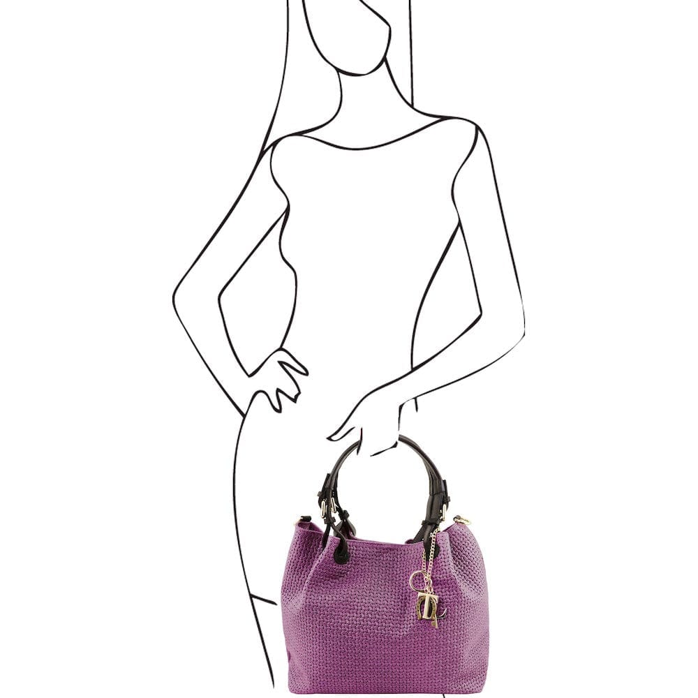 TL KeyLuck - Woven printed leather shopping bag | TL141573 - Image 44