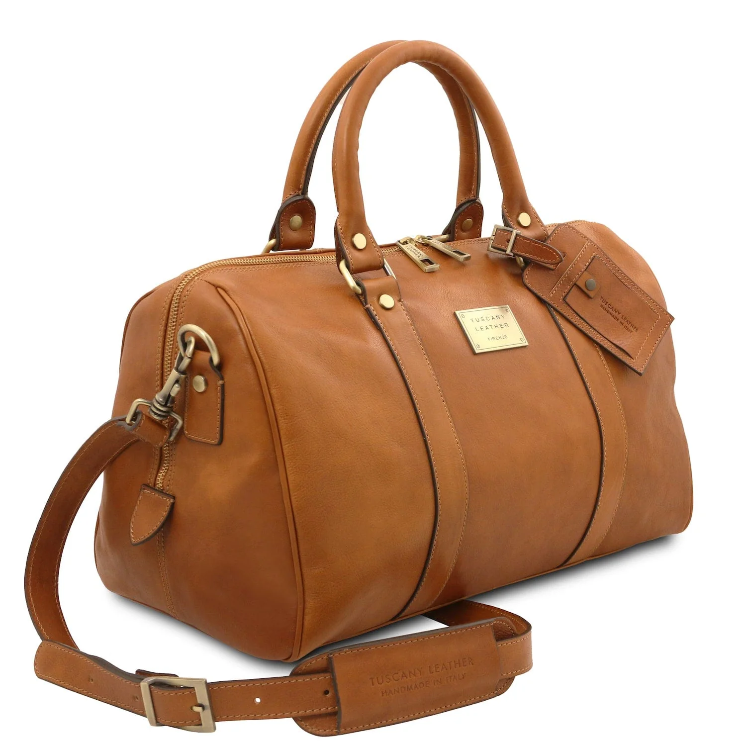 TL Voyager - Travel leather duffle bag with pocket on the back side in matte leather - Small size | TL141250 - Image 2