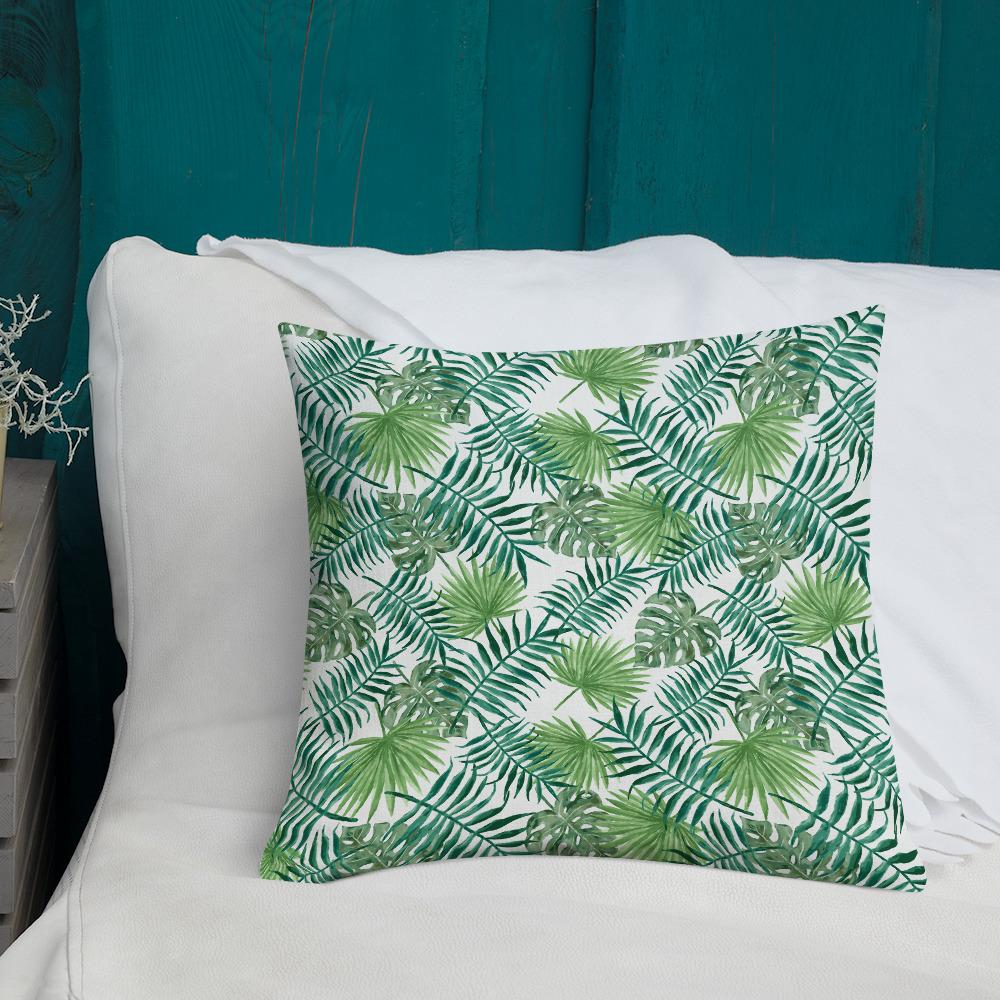 Tropical Leaves Premium Throw Pillow - Image 11