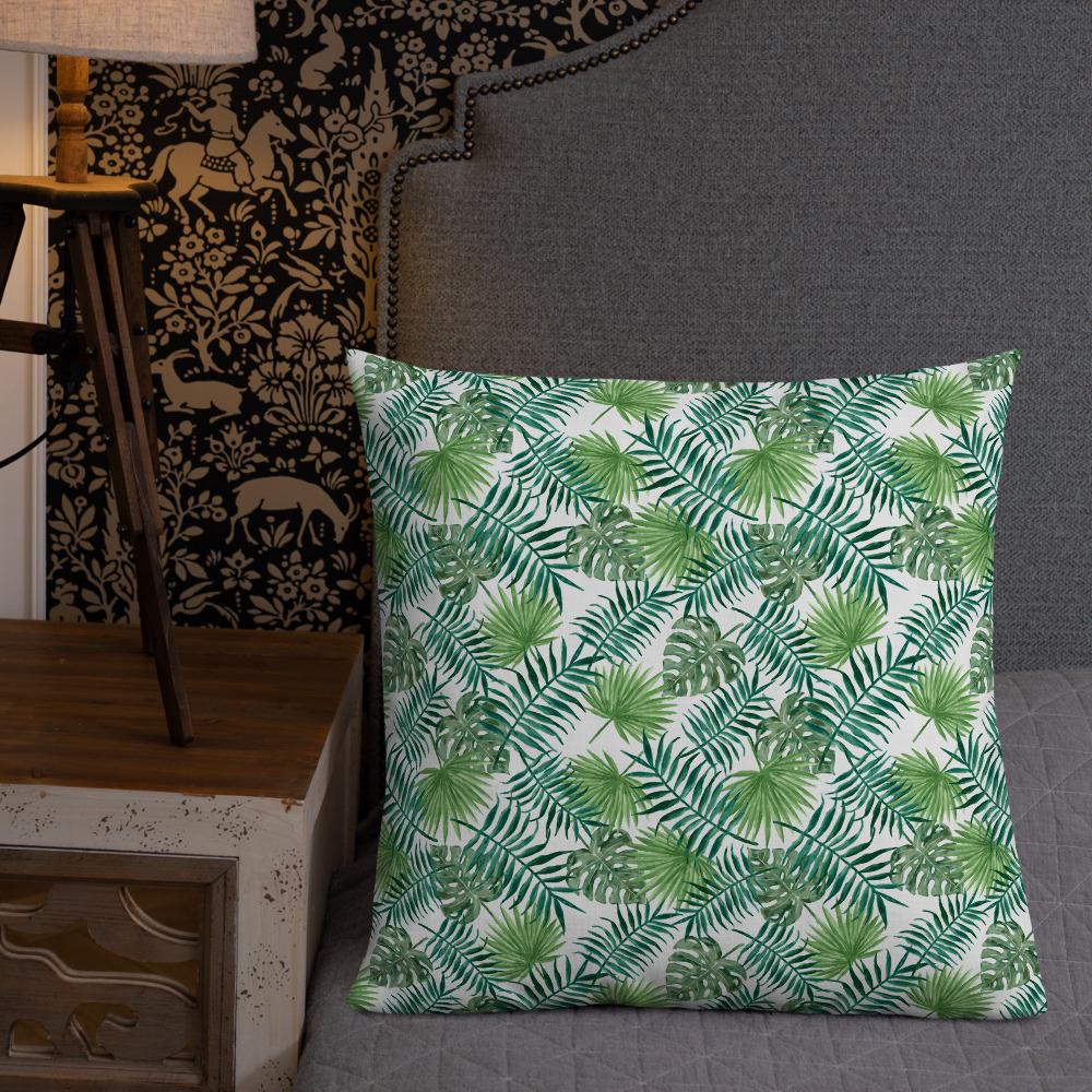 Tropical Leaves Premium Throw Pillow - Image 13