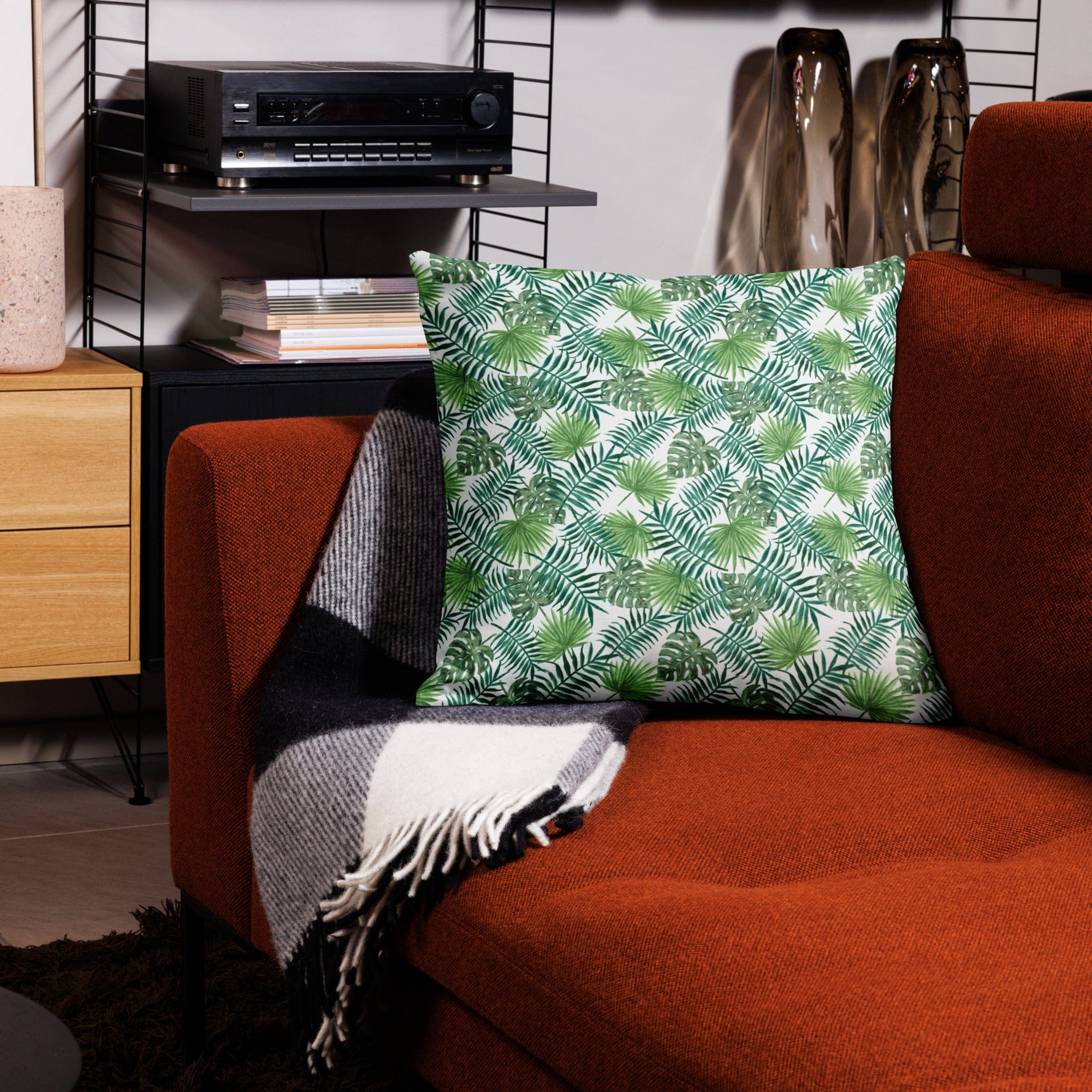 Tropical Leaves Premium Throw Pillow - Image 20