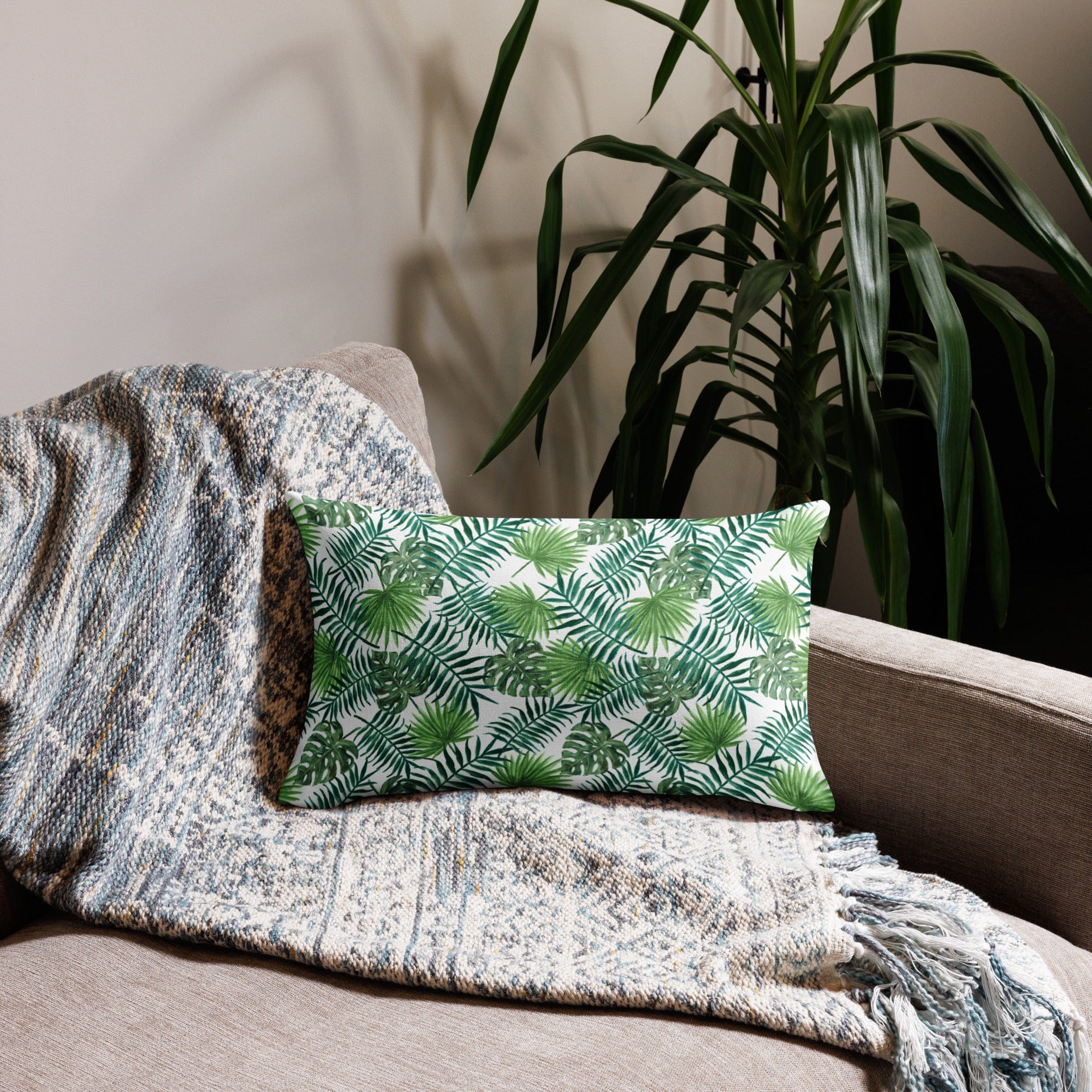 Tropical Leaves Premium Throw Pillow - Image 26