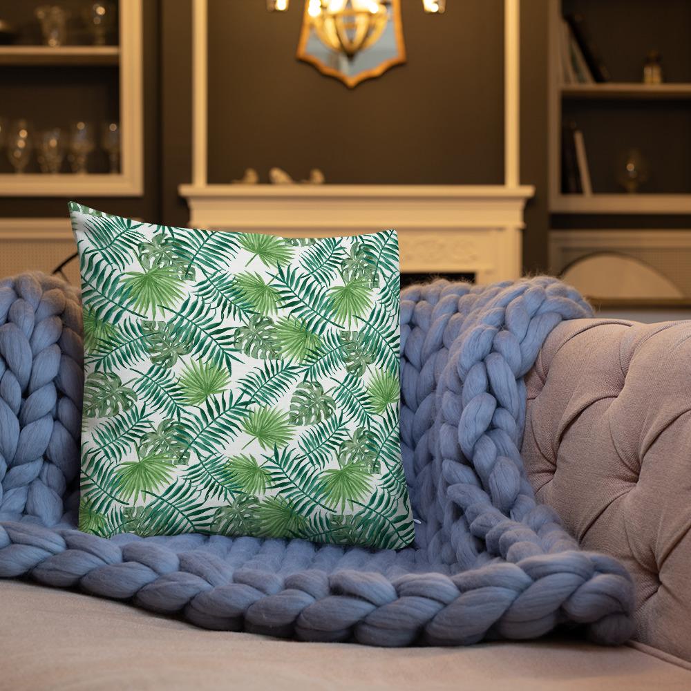 Tropical Leaves Premium Throw Pillow - Image 9
