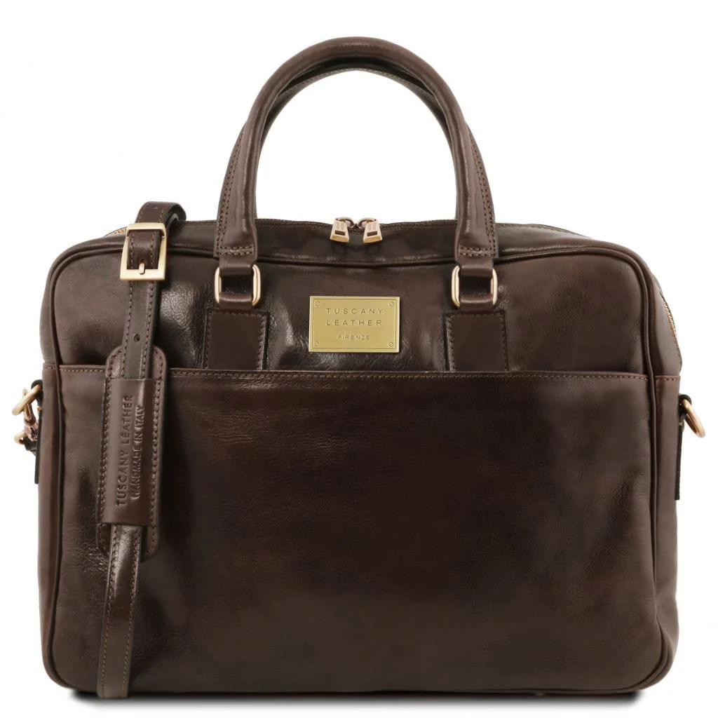 Urbino - Leather laptop briefcase with front pocket | TL141241 - Image 11