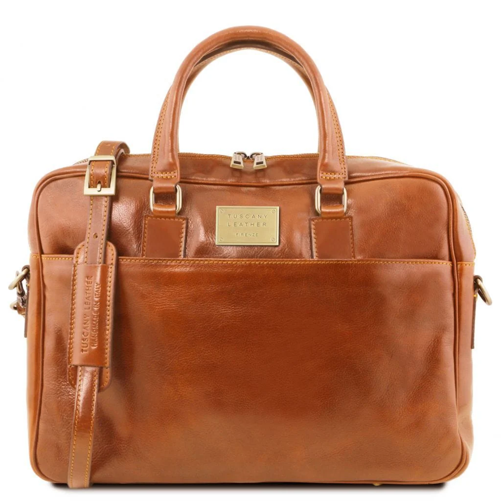 Urbino - Leather laptop briefcase with front pocket | TL141241 - Image 13