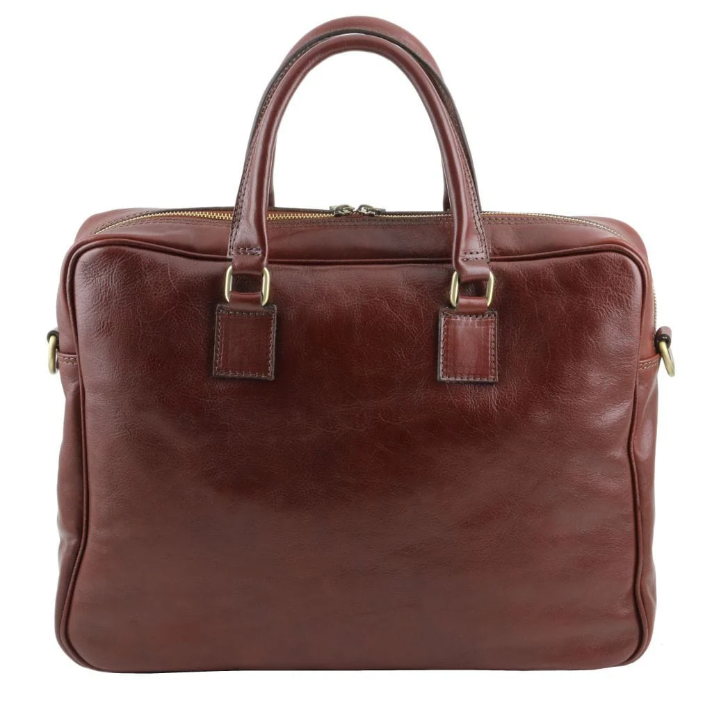 Urbino - Leather laptop briefcase with front pocket | TL141241 - Image 8