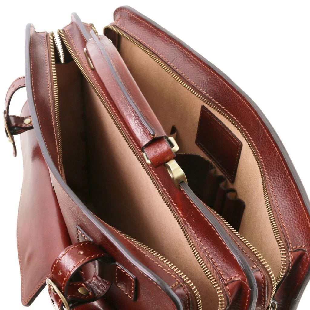 Venezia - 2 compartment leather briefcase | TL141268