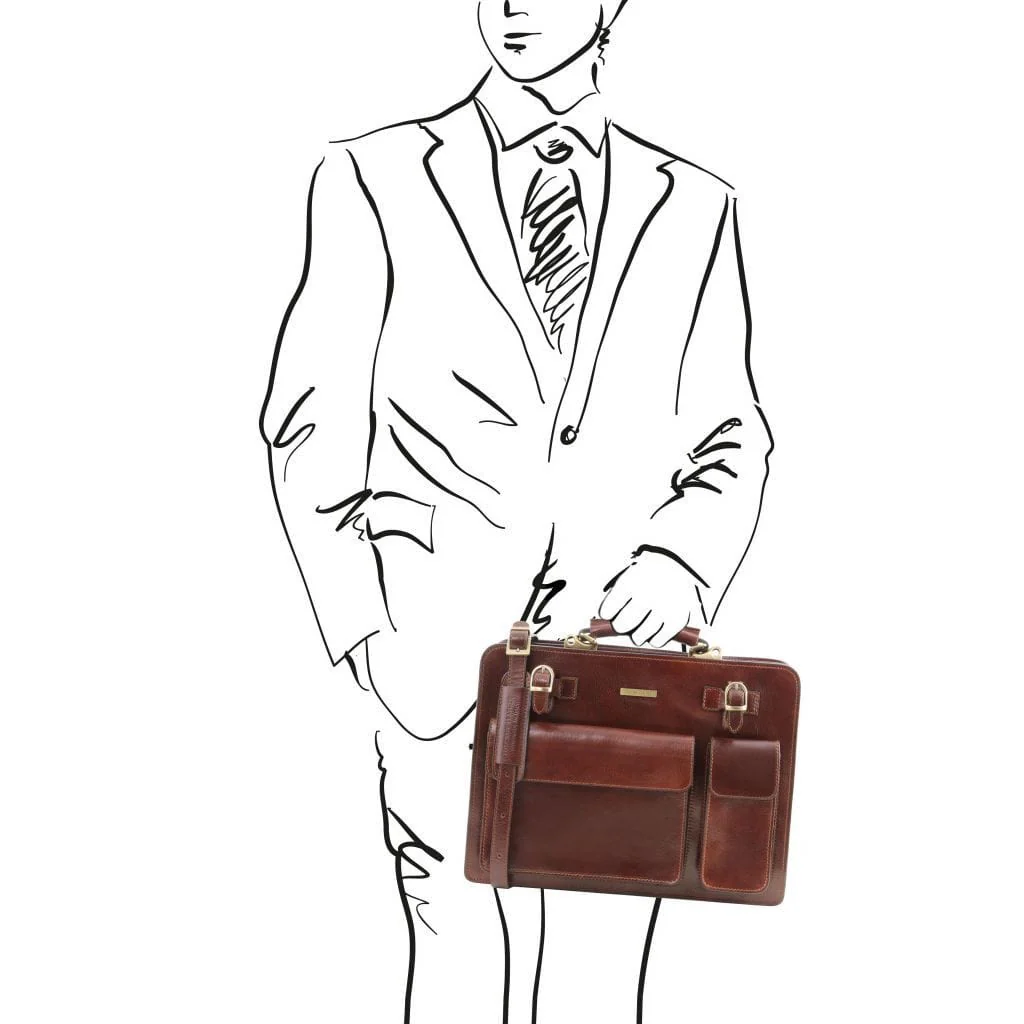 Venezia - 2 compartment leather briefcase | TL141268 - Image 7
