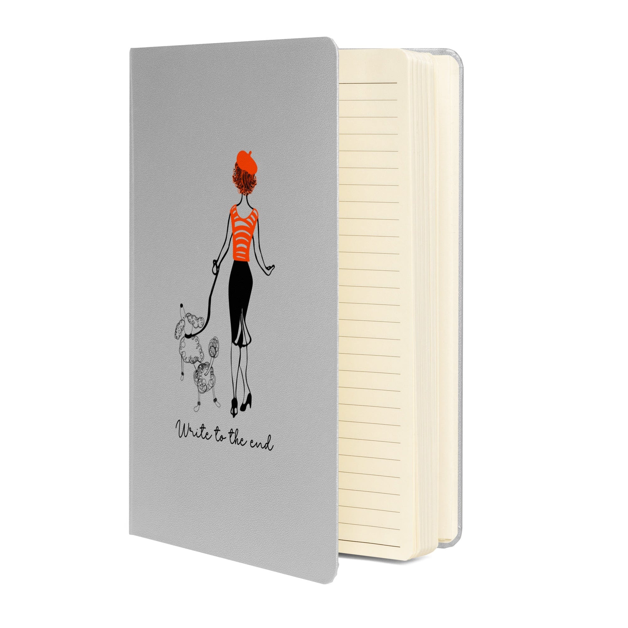 Write to the End Woman and French Poodle Hardcover Bound Journal - Image 12